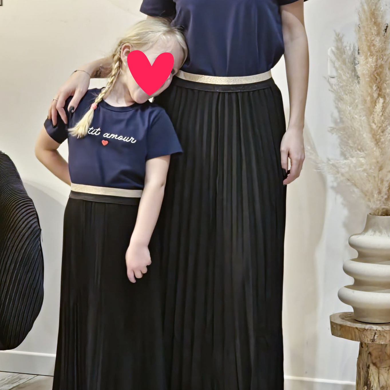 Jupe longue enfant noire plissée la boutique de lydie