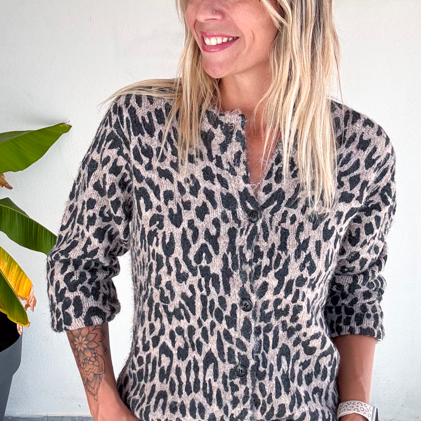 Gilet léopard boutonné la boutique de lydie