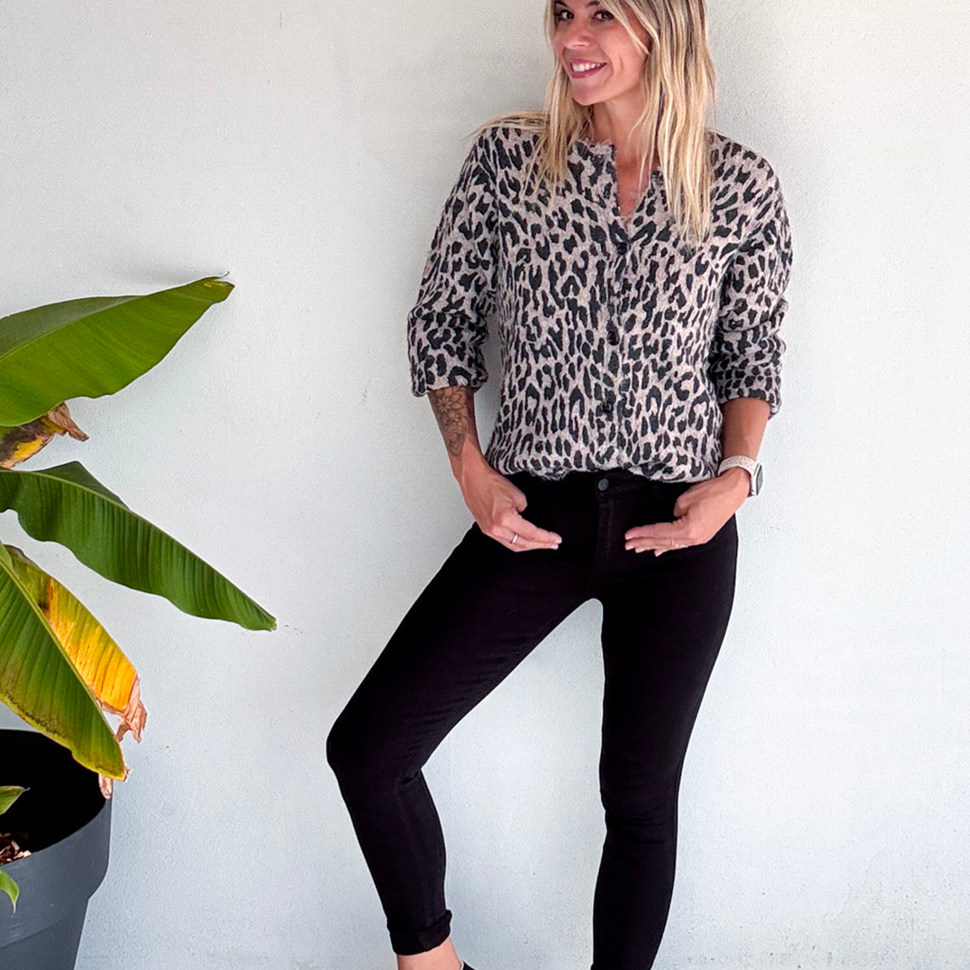 Gilet léopard boutonné