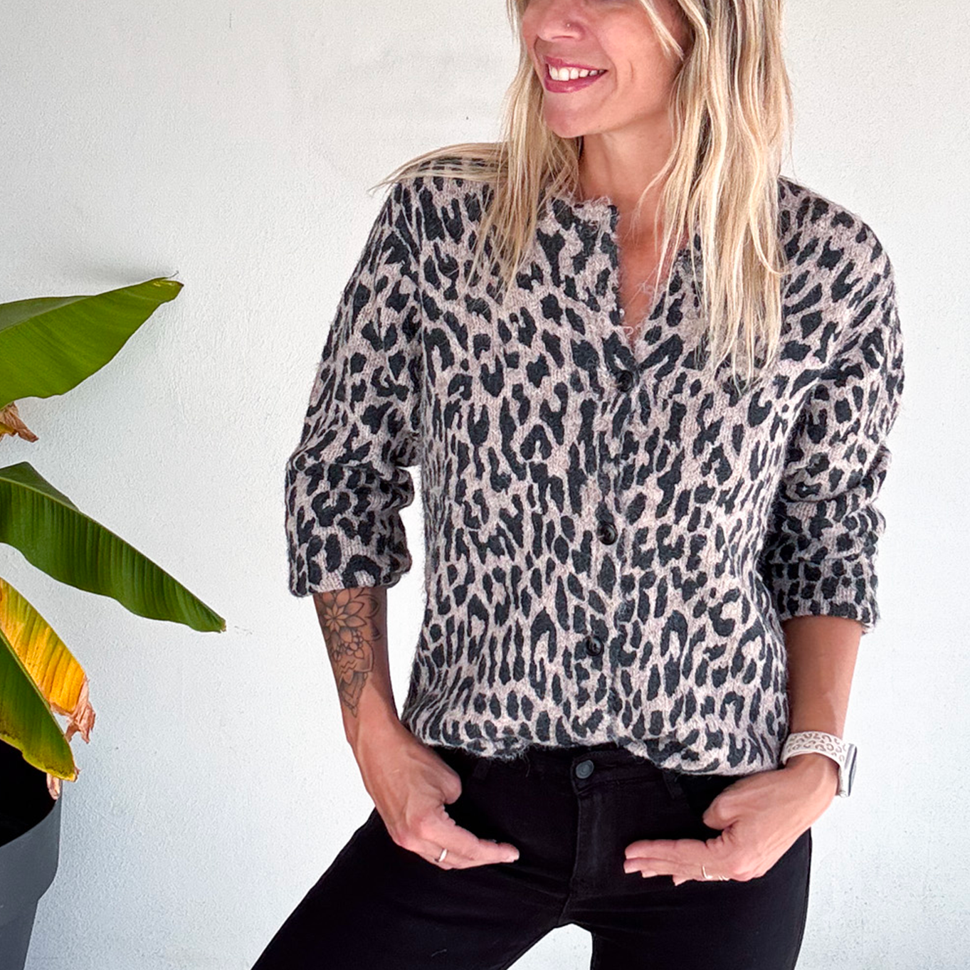 Gilet léopard boutonné