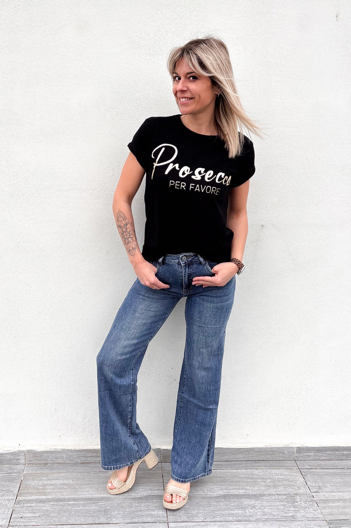 Jean Wide leg femme push up