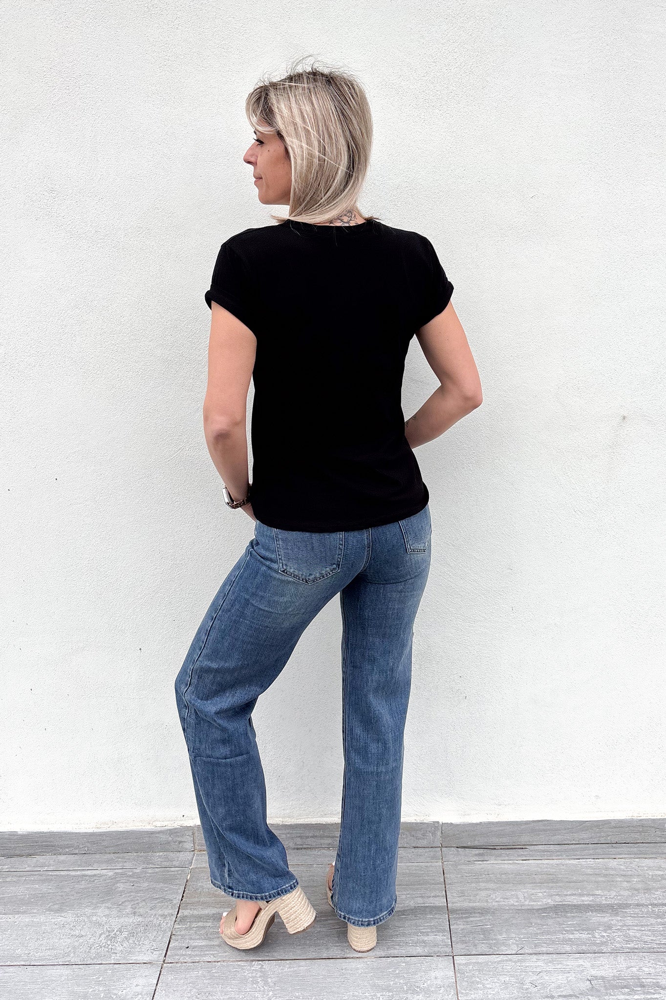 Jean Wide leg femme push up