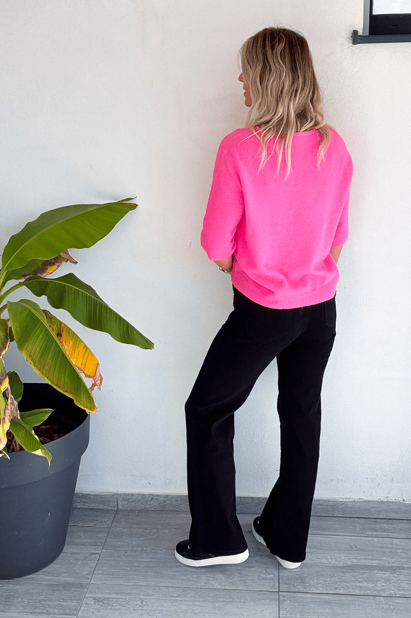 Jean flare noir évasé femme