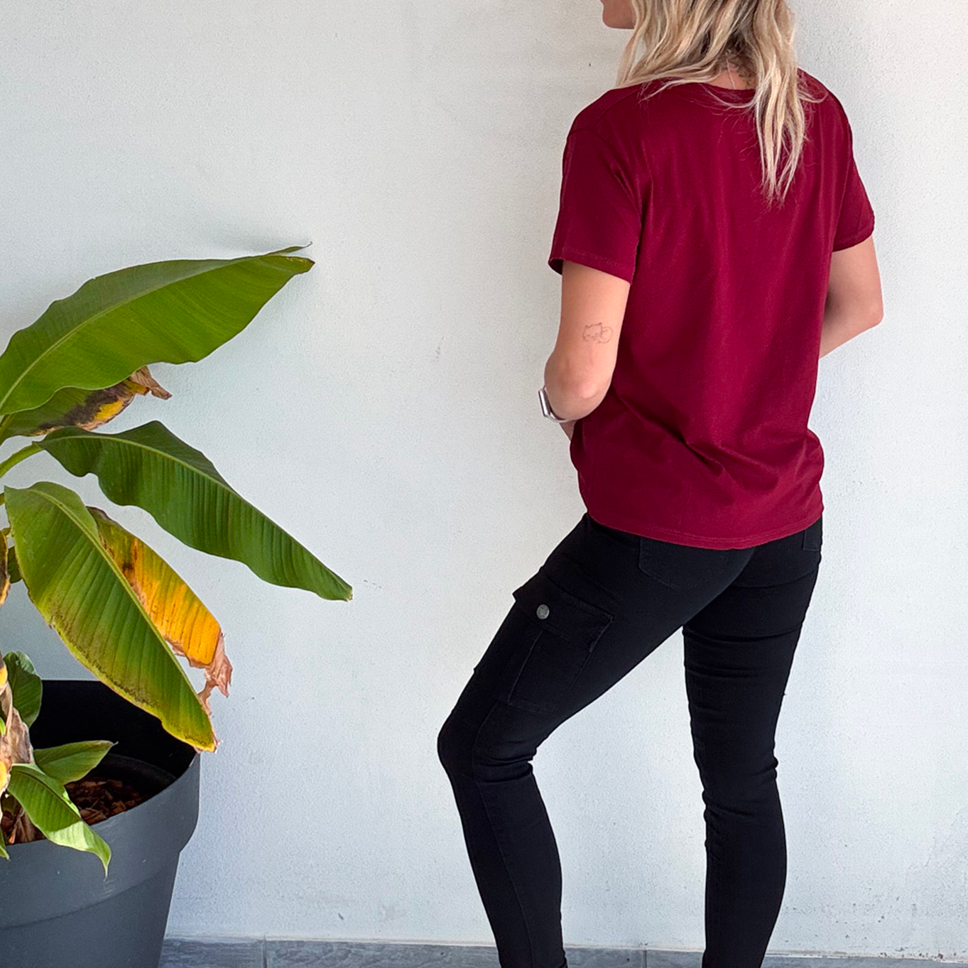 Skinny cargo noir femme