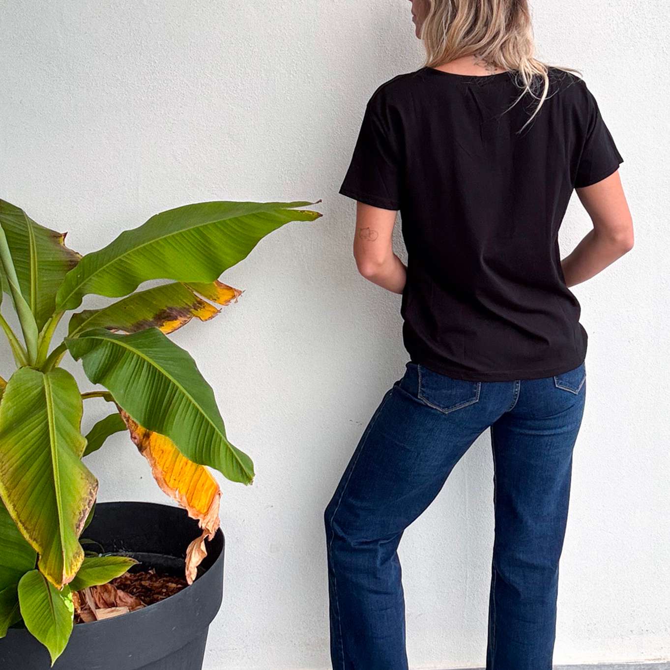 T-shirt noir, Brodé "Amour"