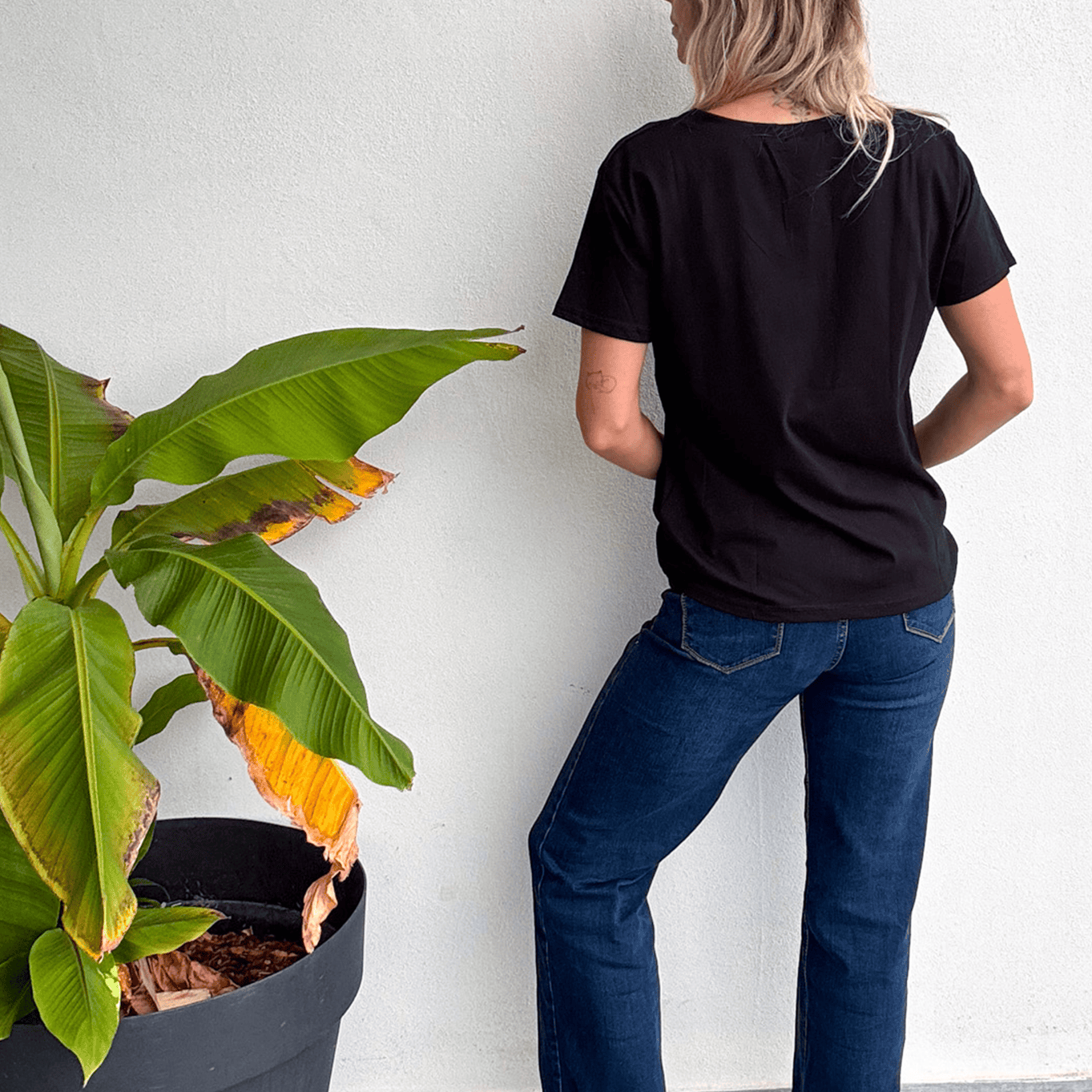 T-shirt noir, Brodé "Amour"