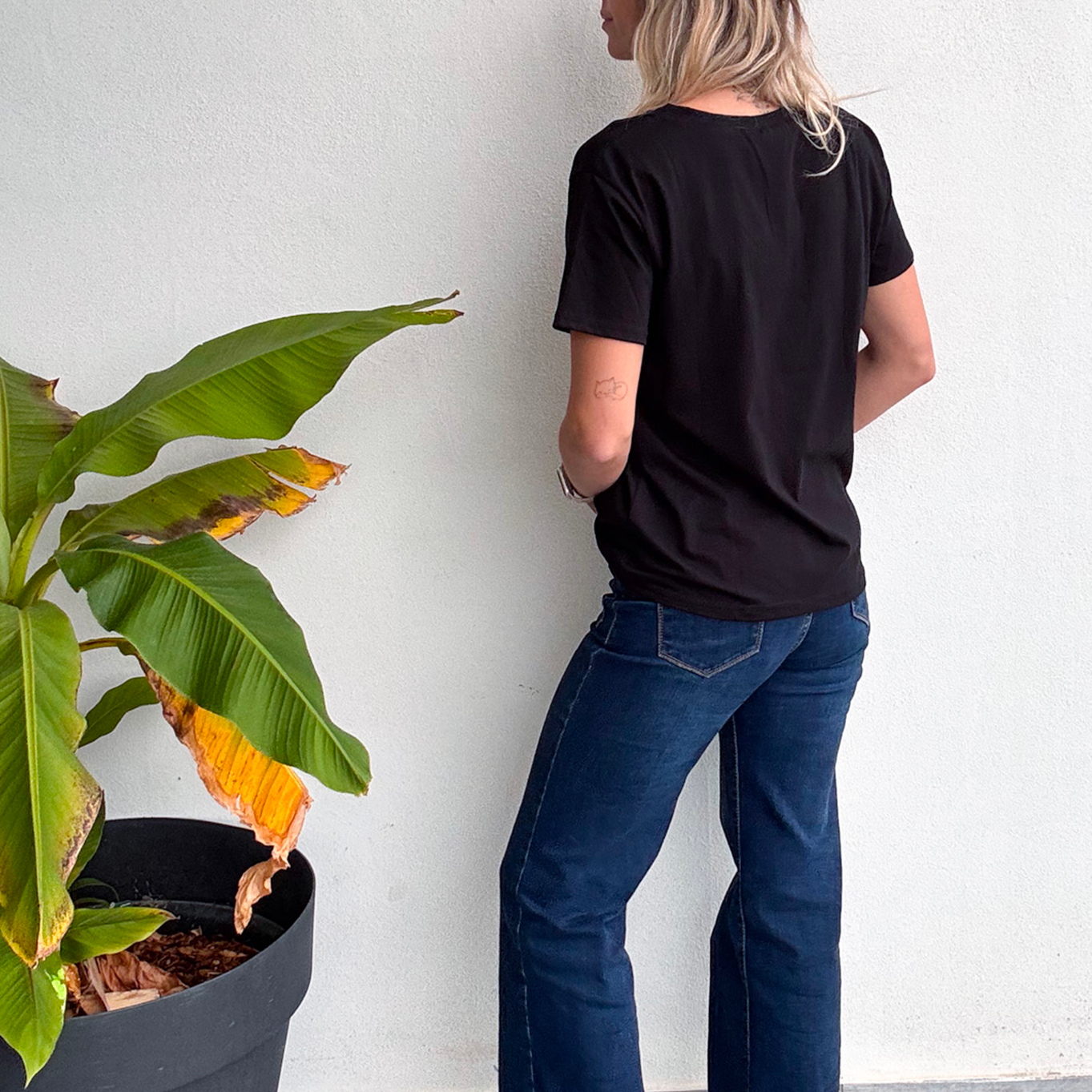 T-shirt noir, Brodé "Amour"