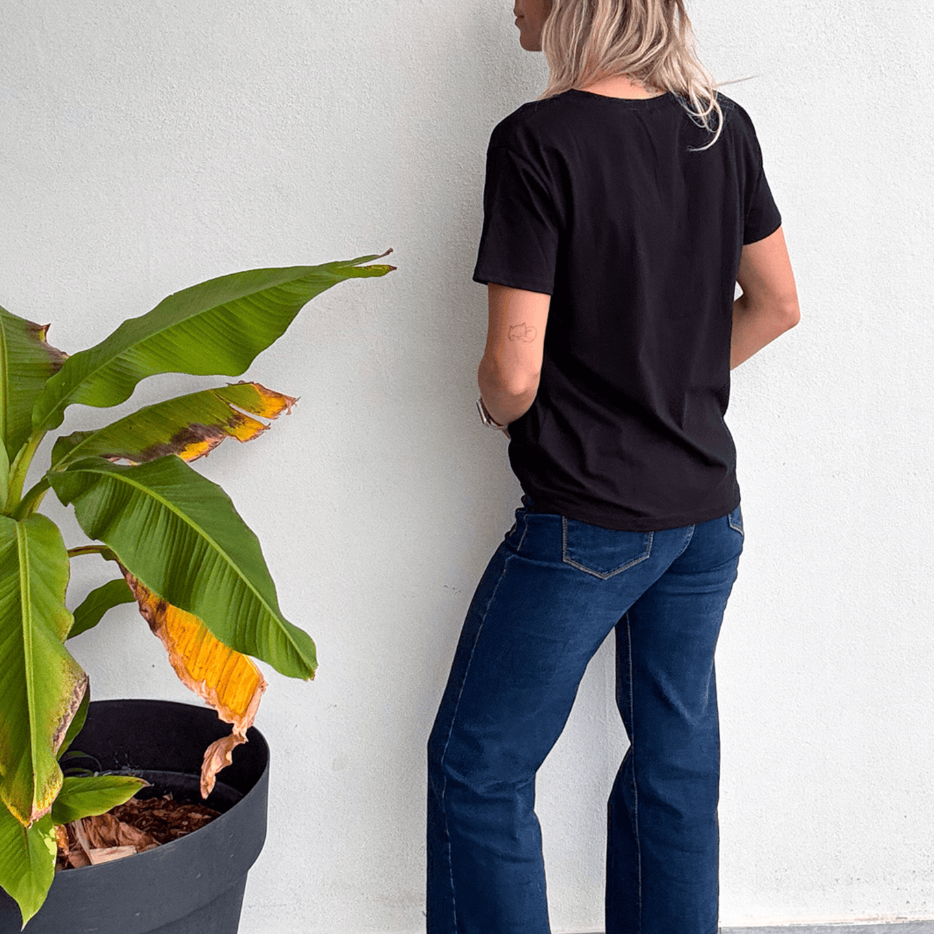 T-shirt noir, Brodé "Amour"