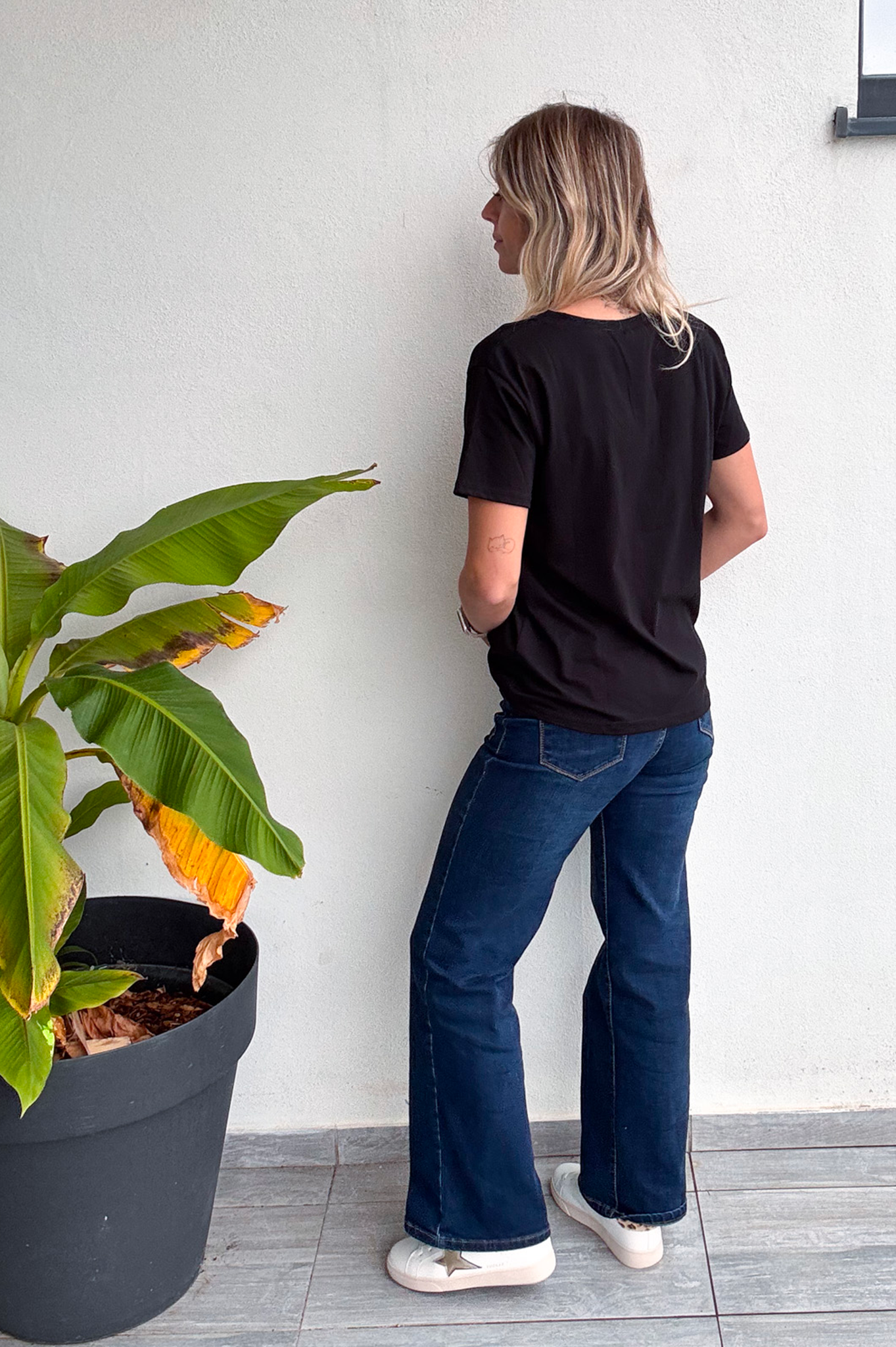 T-shirt noir, Brodé "Amour"