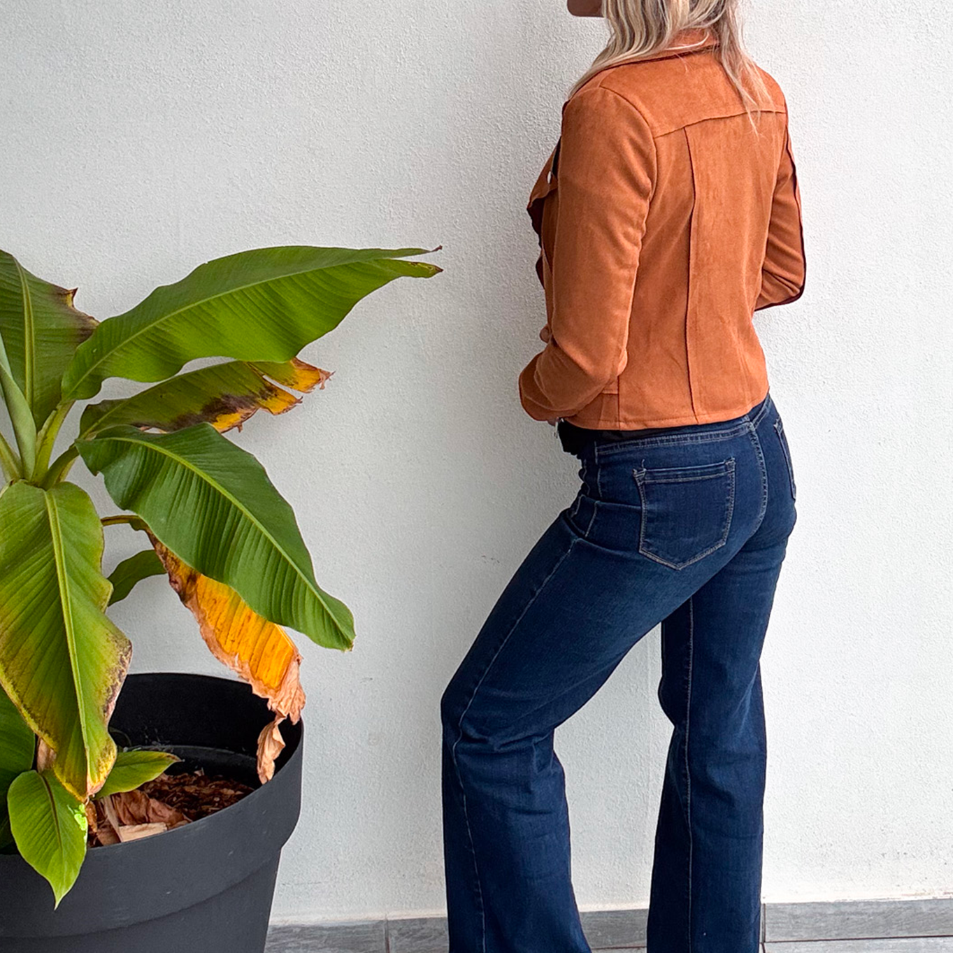 perfecto suedine camel femme