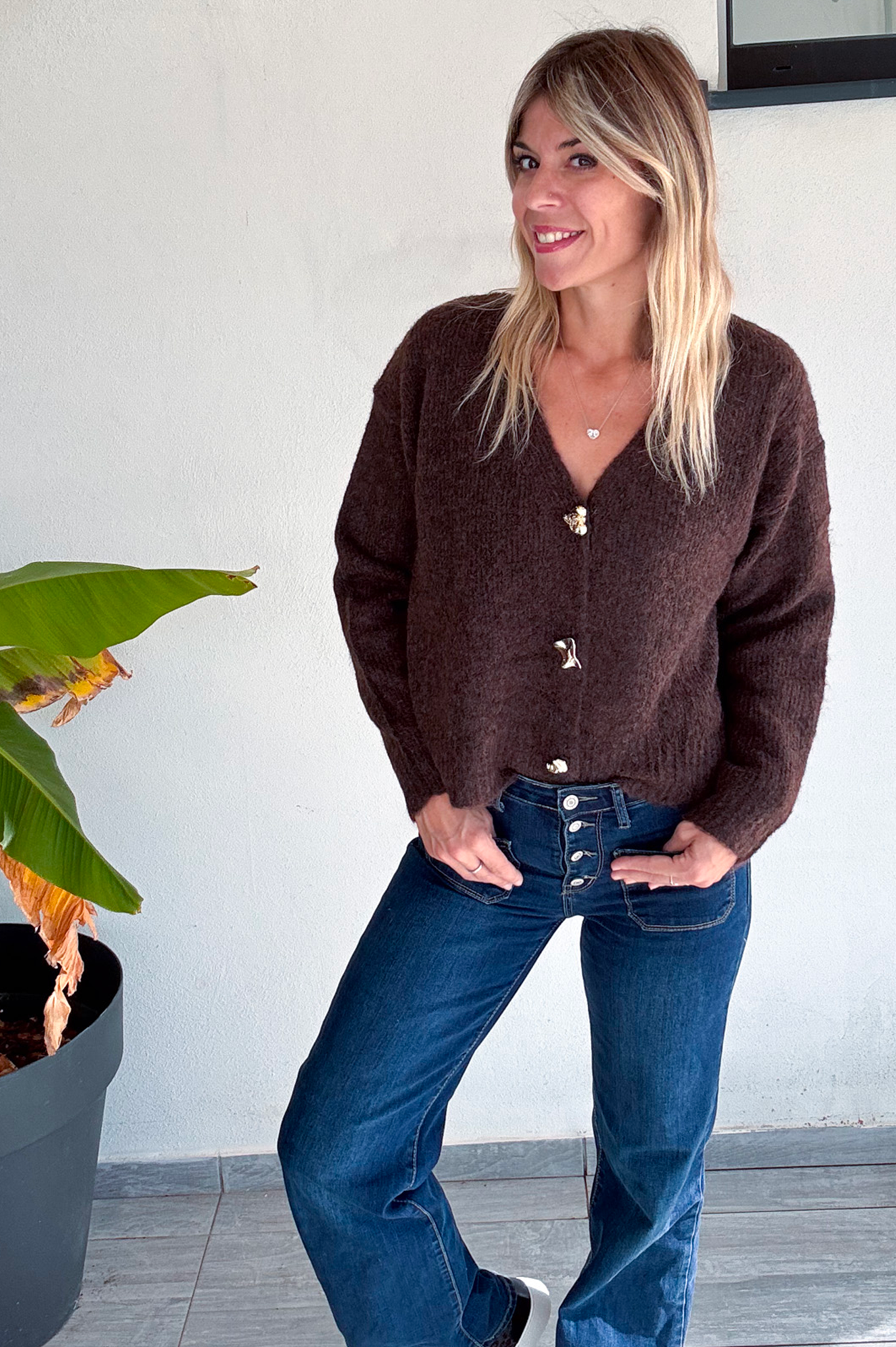 Gilet couleur marron café