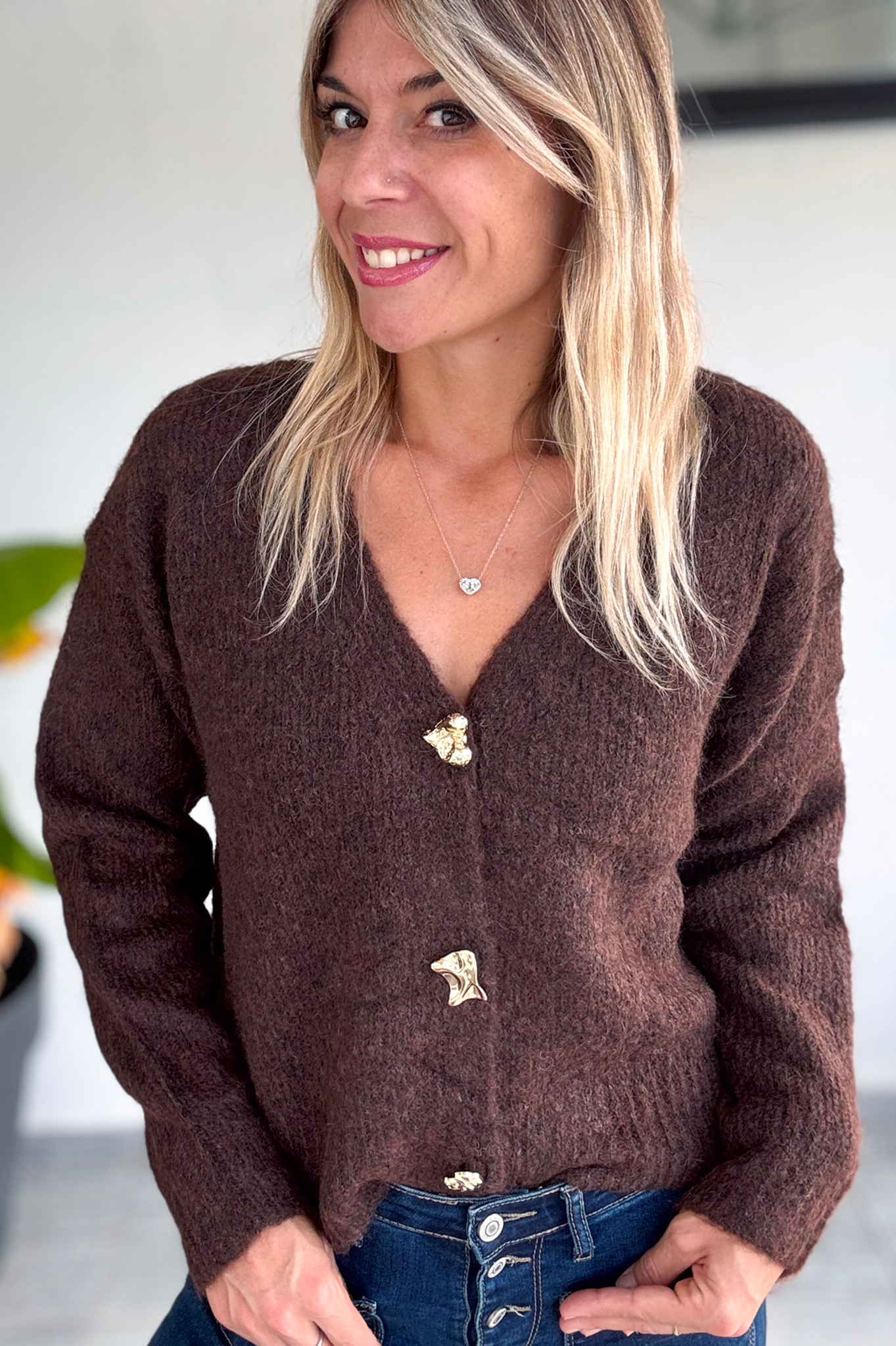 Gilet couleur marron café