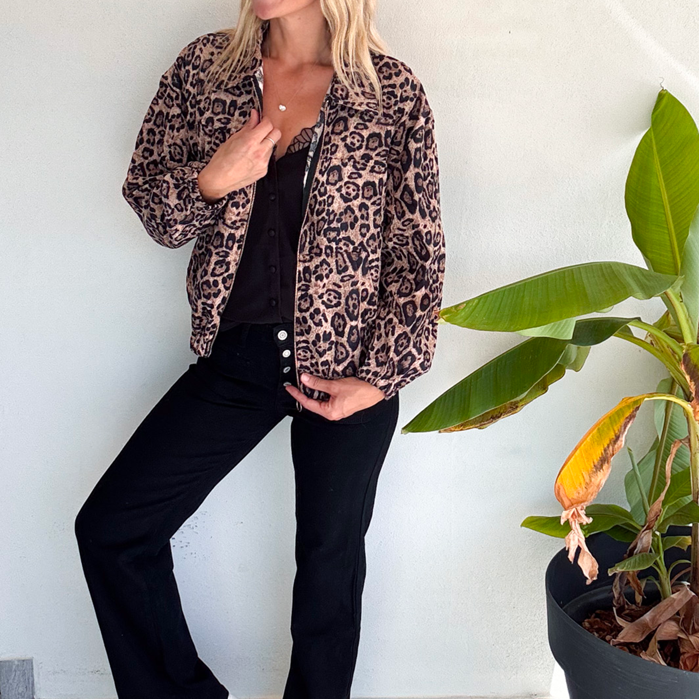 veste Bombers velours léopard