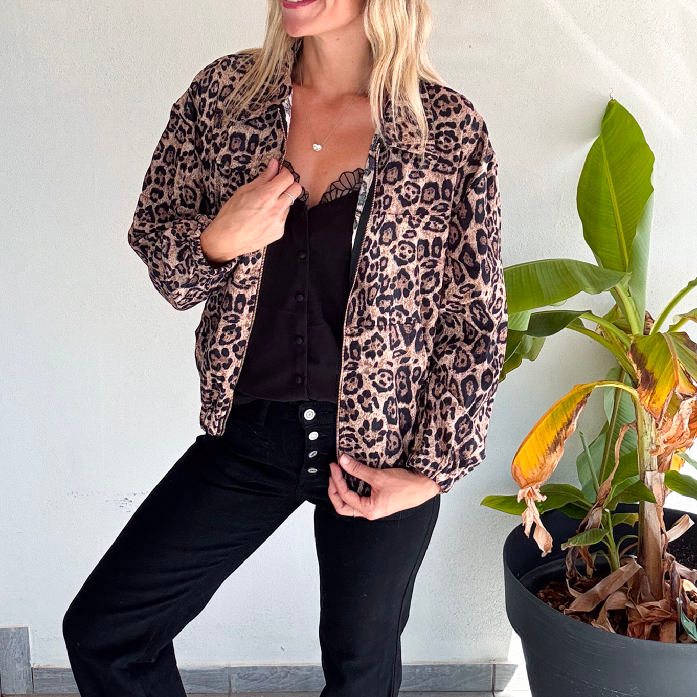 veste Bombers velours léopard