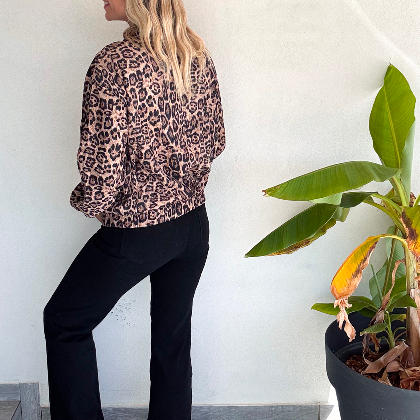 veste Bombers velours léopard