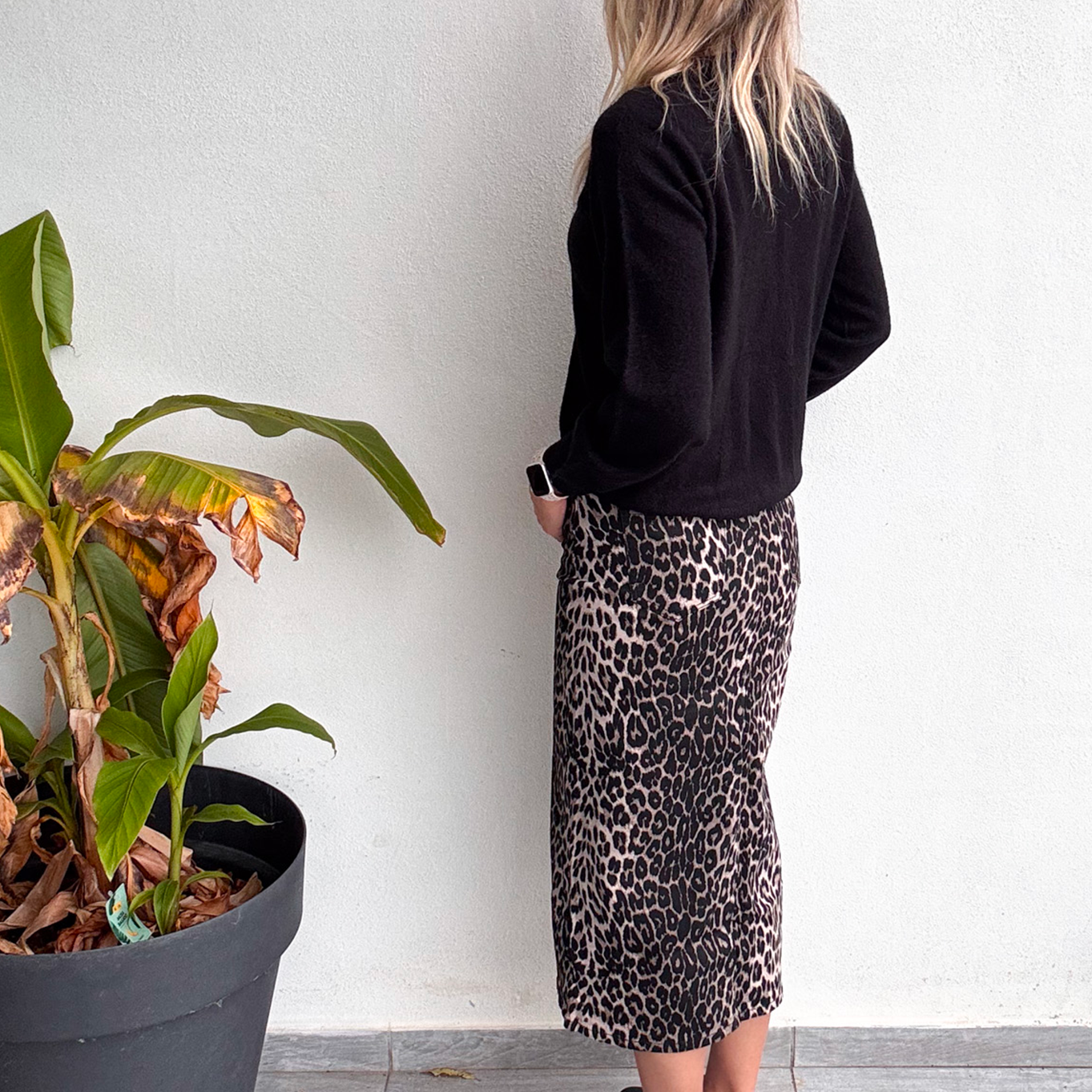 Jupe longue fendu léopard