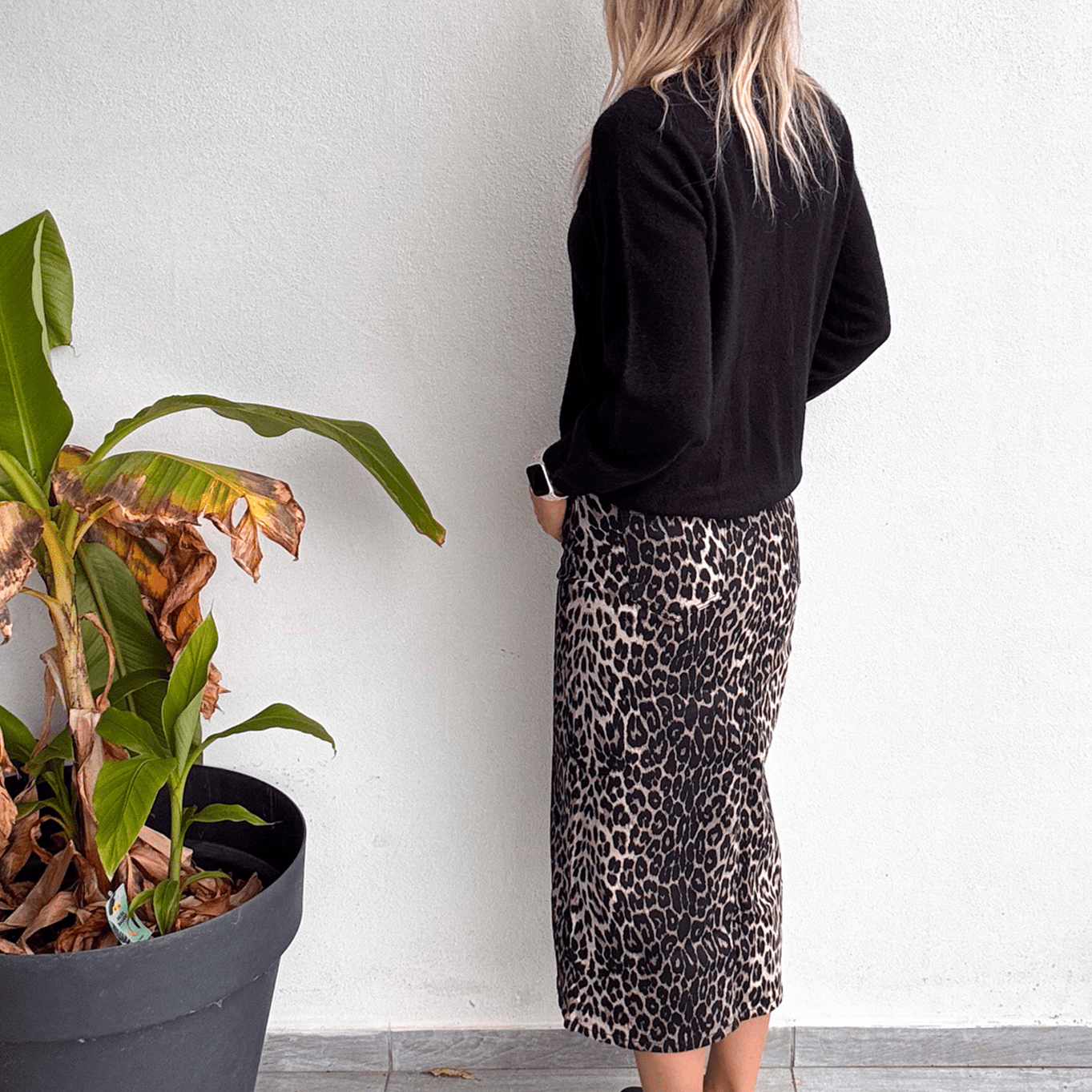 Jupe longue fendu léopard