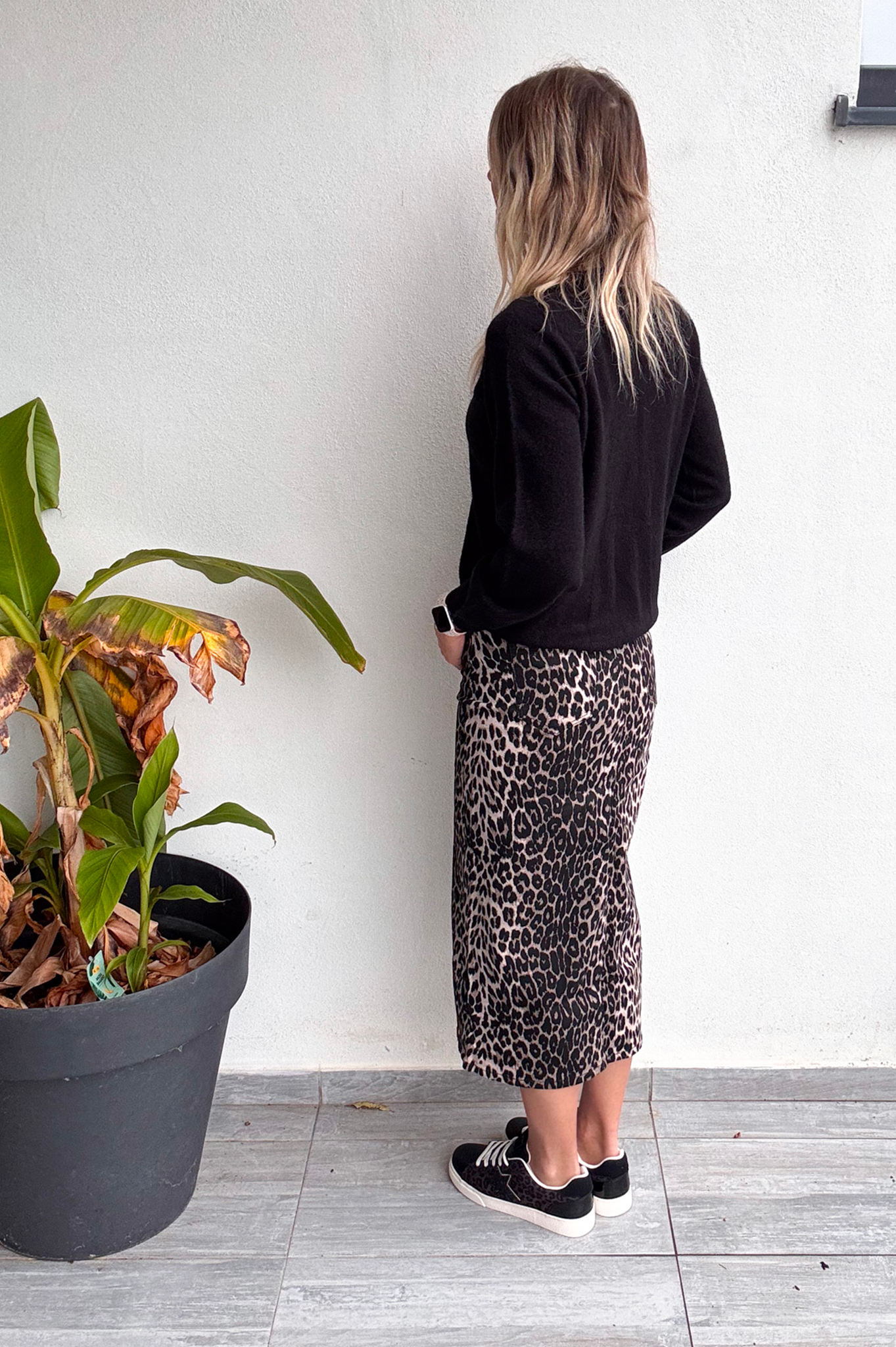 Jupe longue fendu léopard