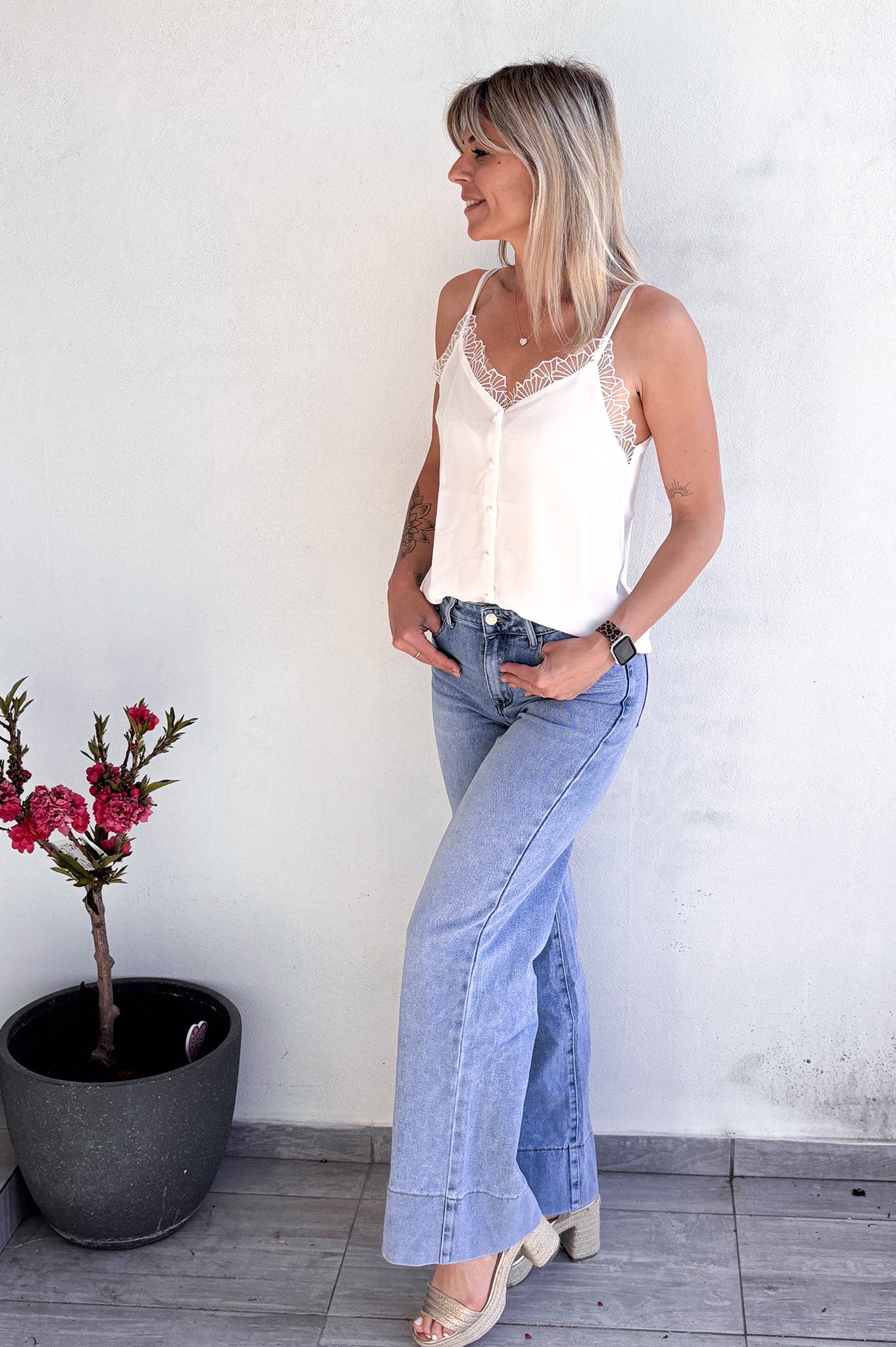 Jean Wide leg bleu clair