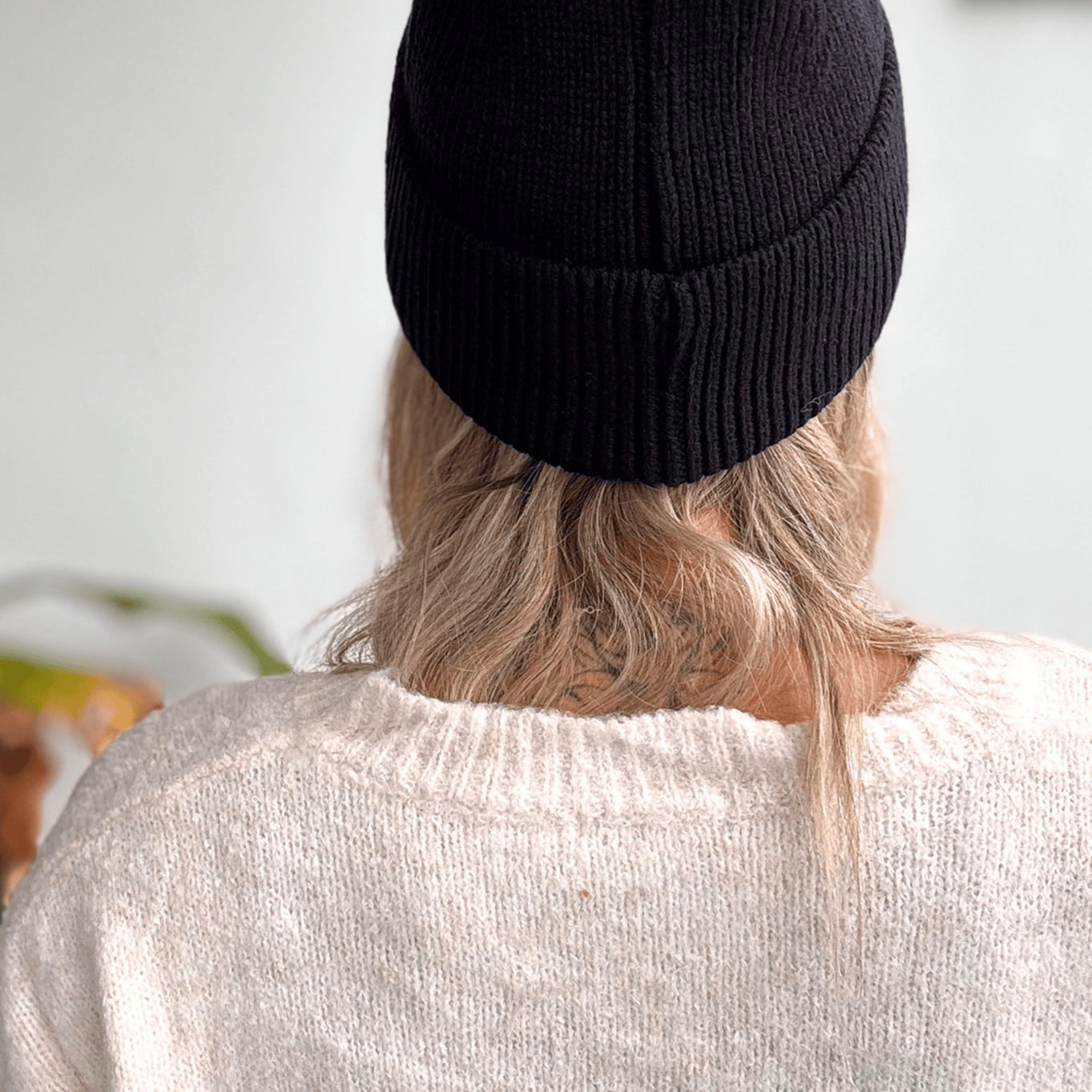 Bonnet en maille avec coeur léopard brodé