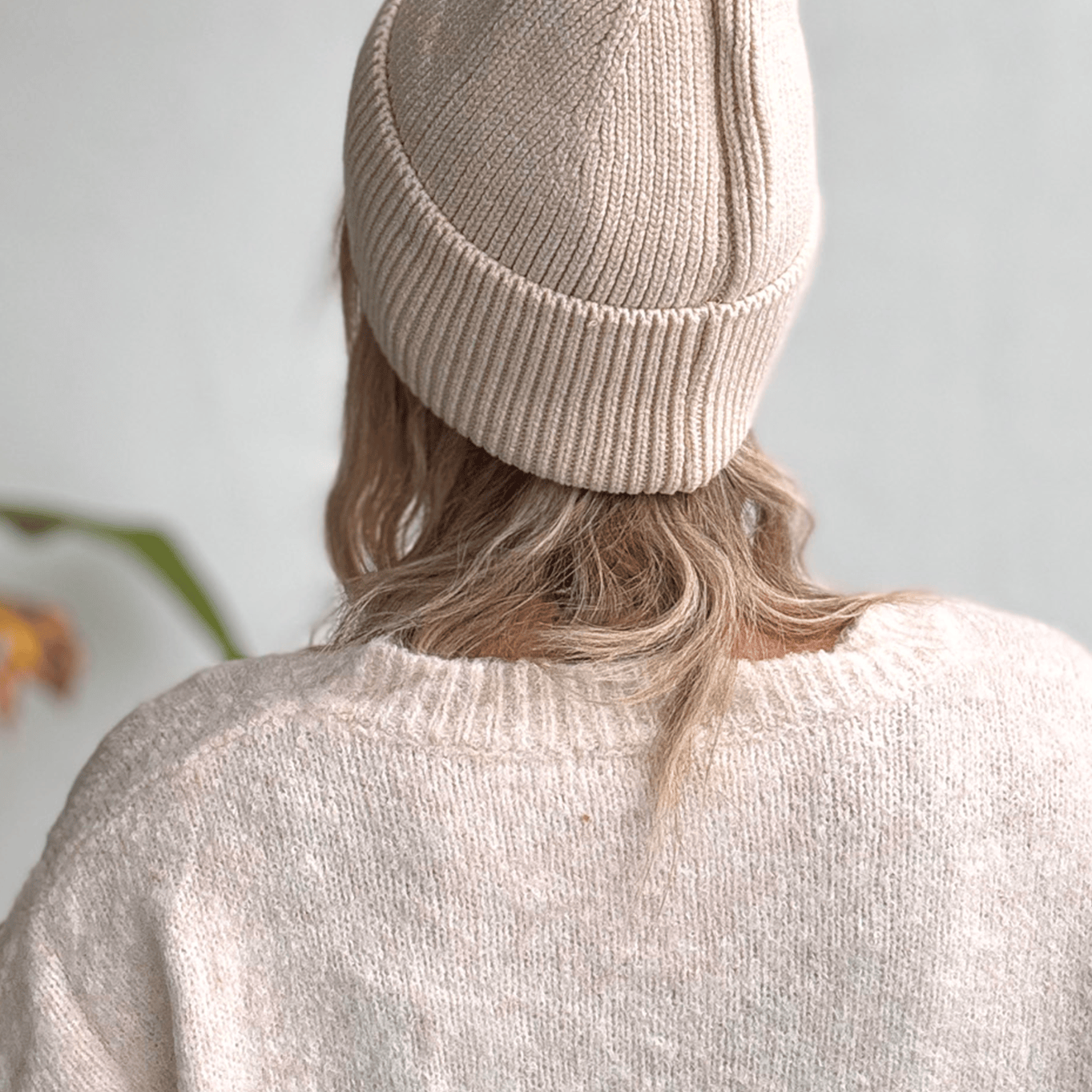 Bonnet en maille avec coeur léopard brodé