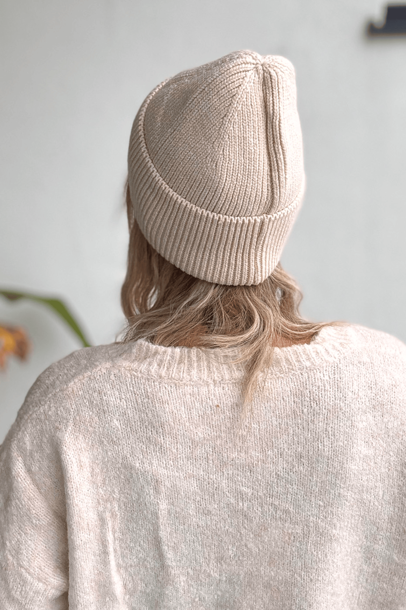 Bonnet en maille avec coeur léopard brodé