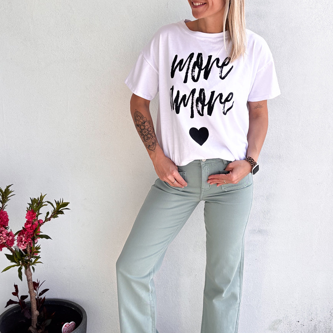 T-shirt blanc MORE AMORE