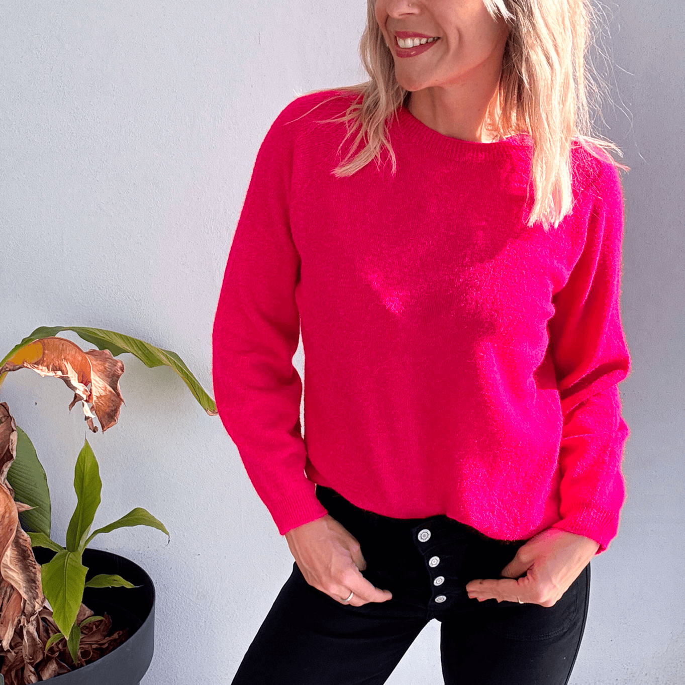 Pull fuchsia femme