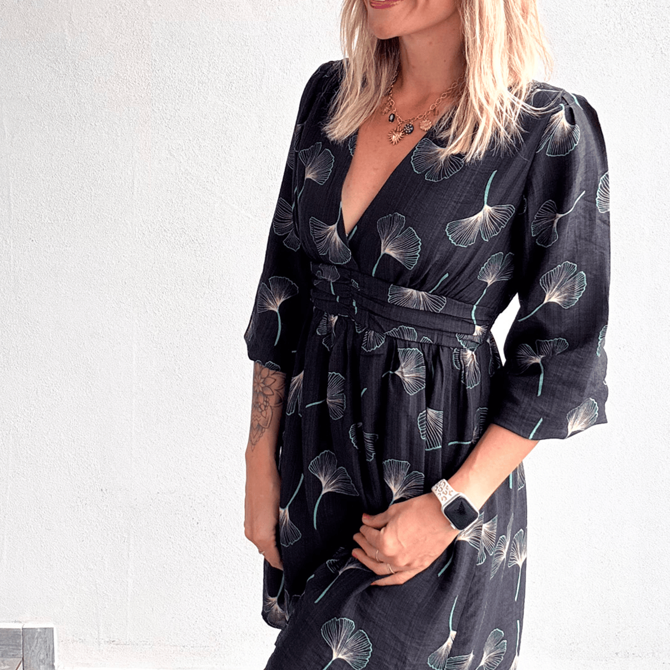 Robe manches longues gris foncé LA Boutique de lydie