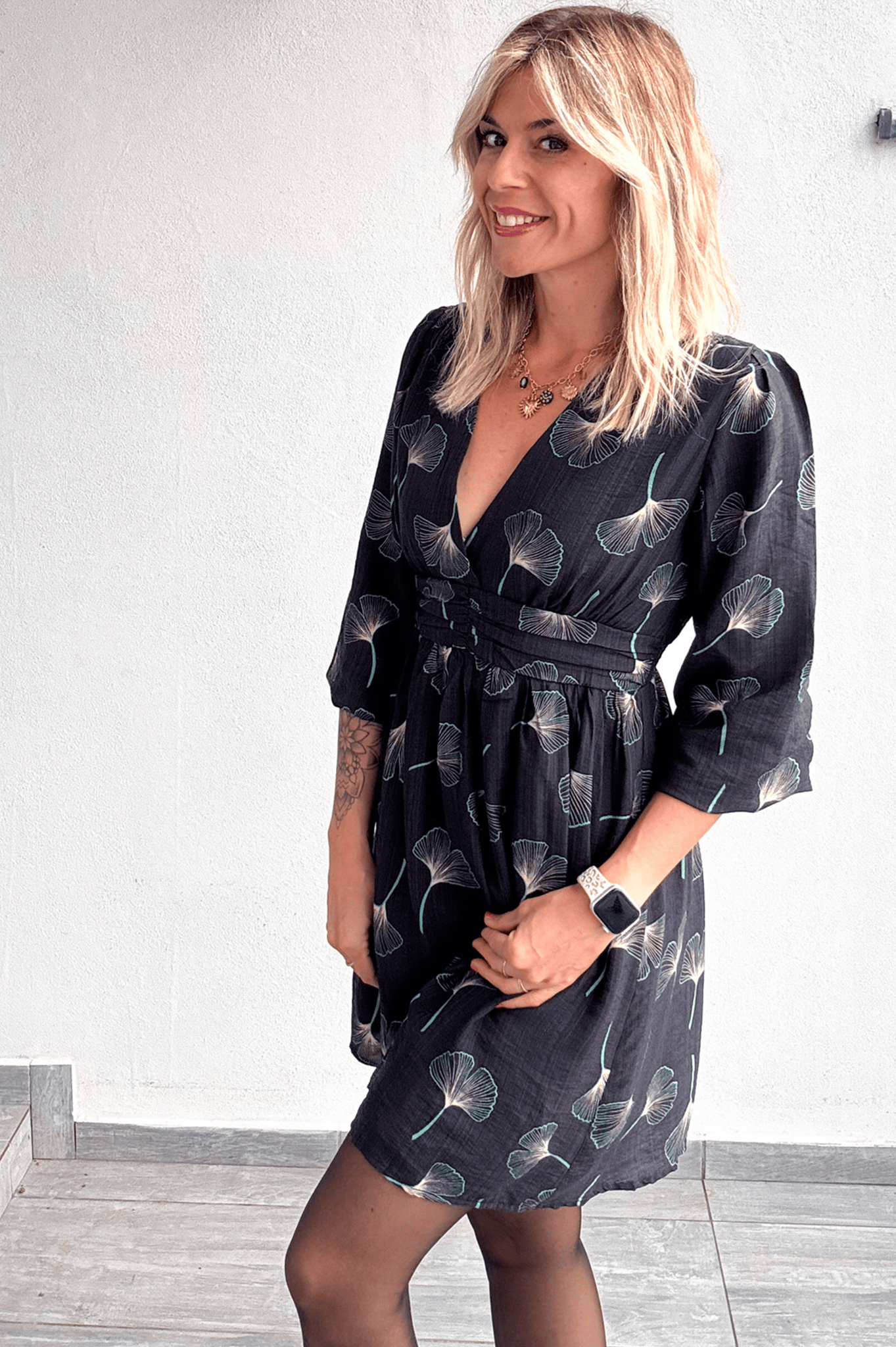 Robe manches longues gris foncé LA Boutique de lydie