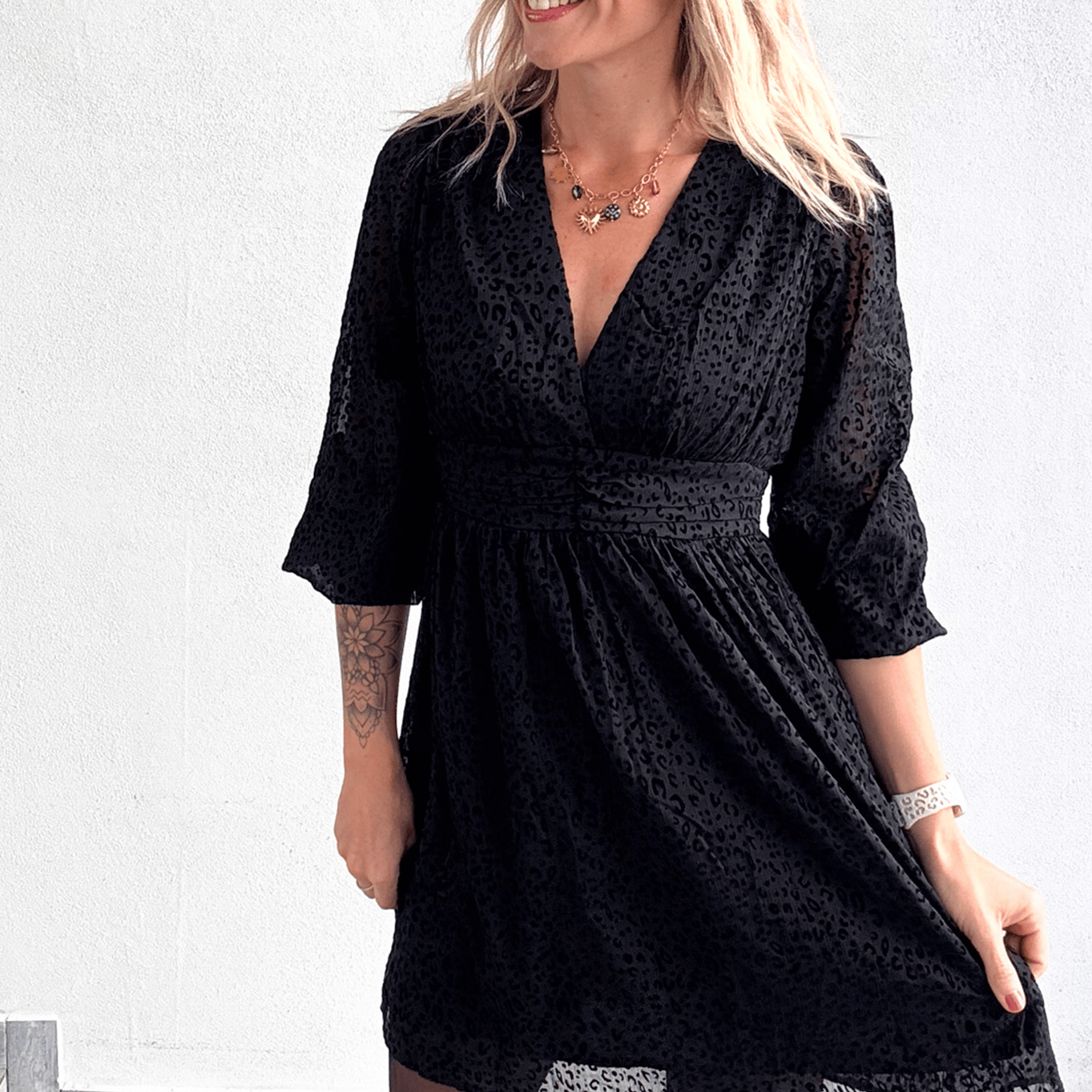 Robe manches longues noire