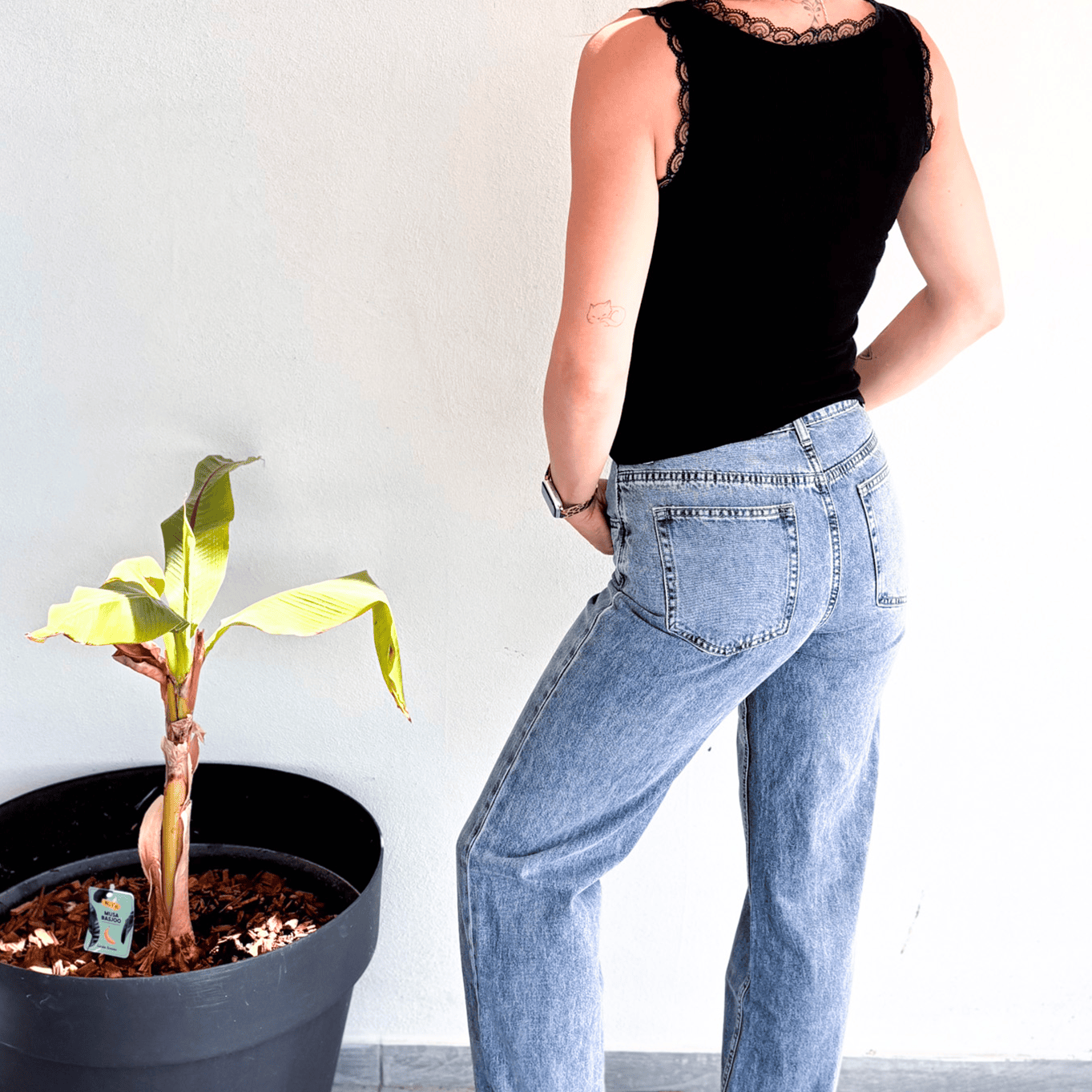 Pantalon Wide Leg jean bleu foncé