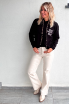 Sweat à Capuche Noir "Cool Mom Club" - Cordon Léopard