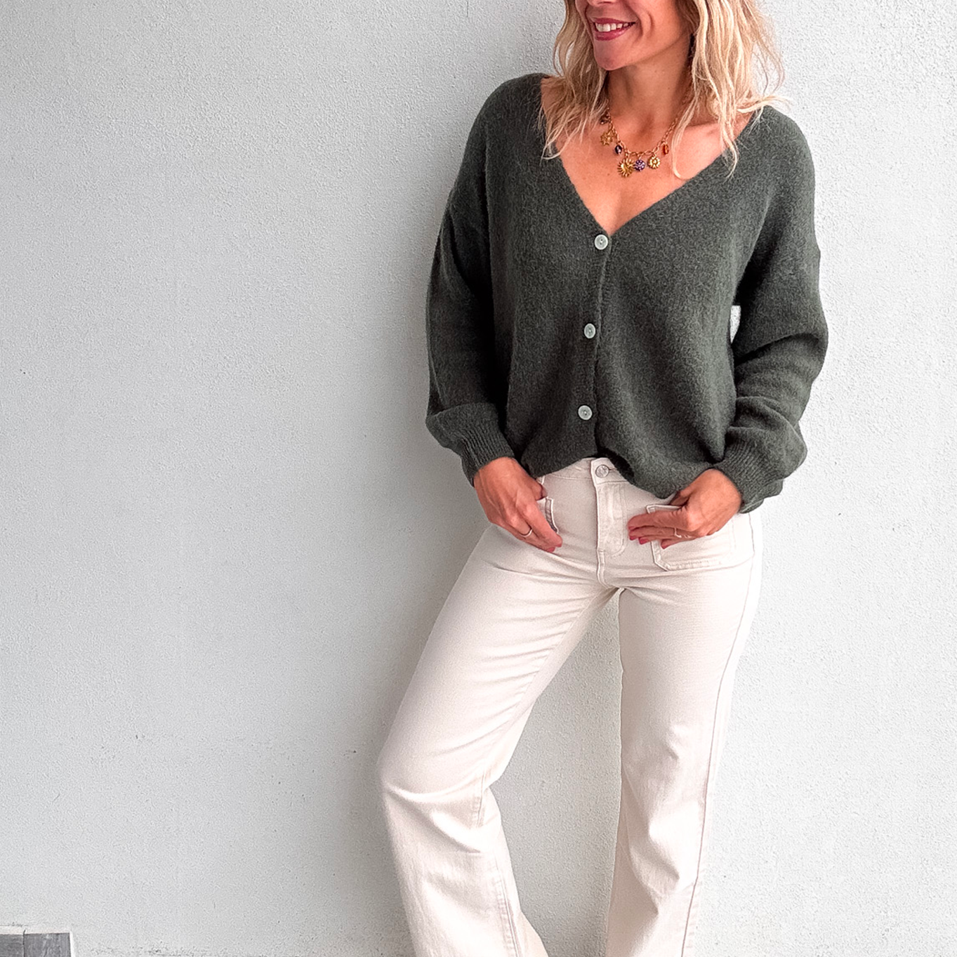 Le Gilet "Cocon" Baby Alpaga - Kaki