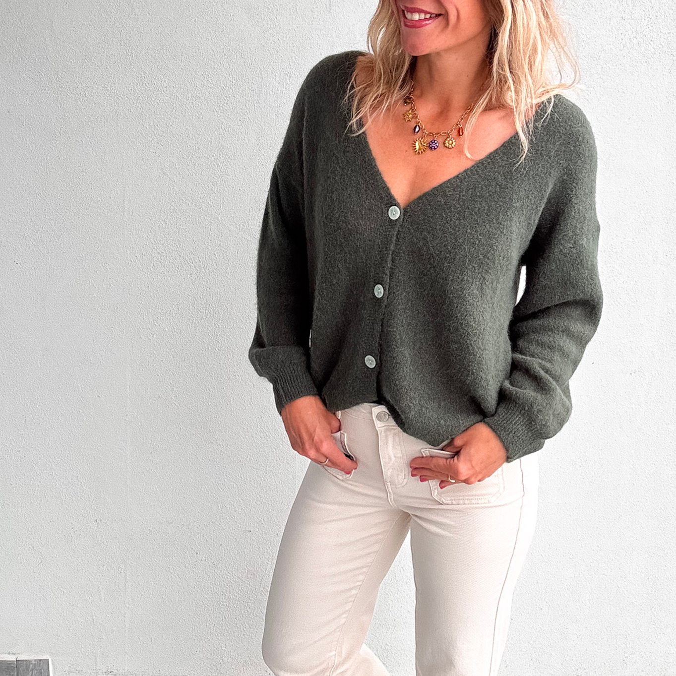 Le Gilet "Cocon" Baby Alpaga - Kaki