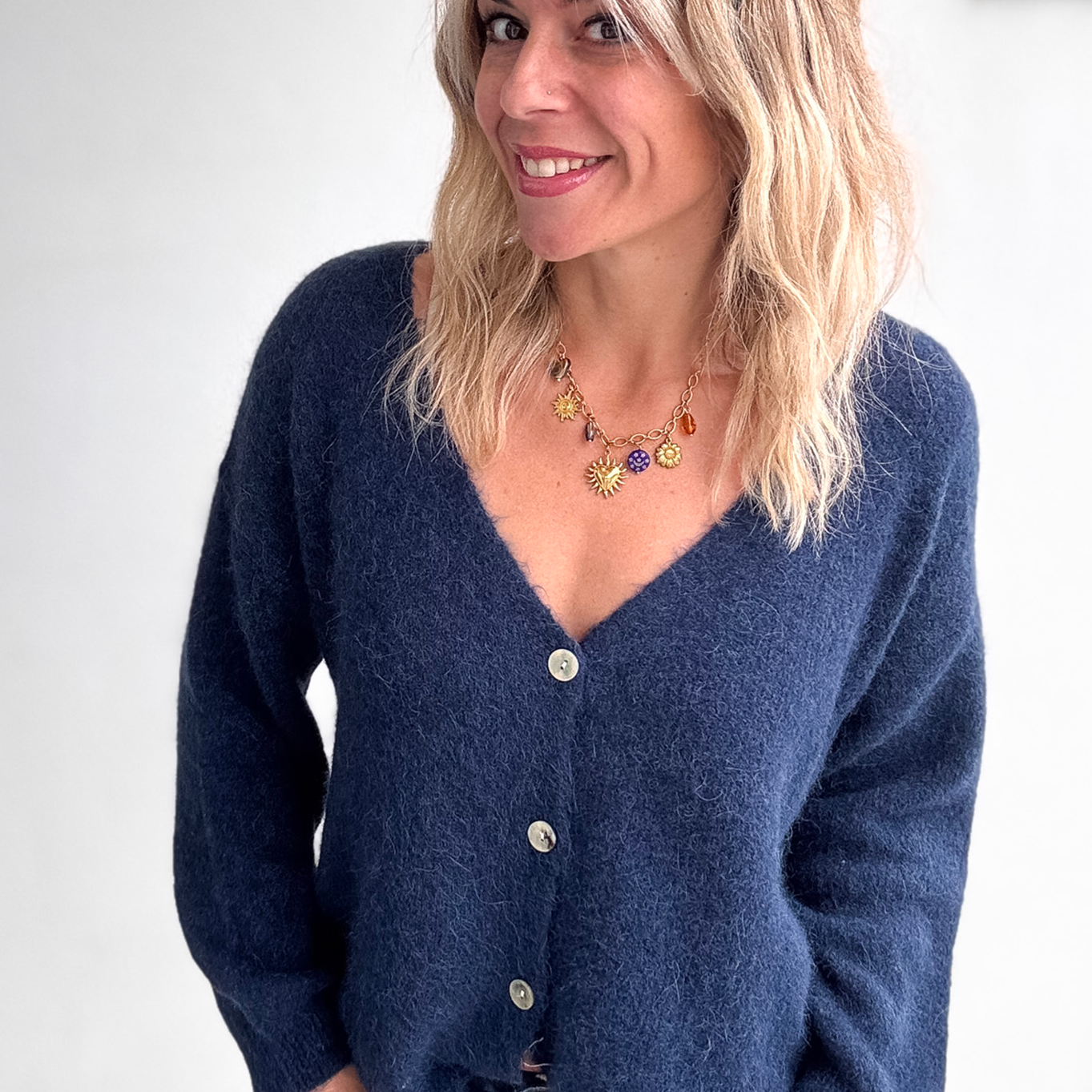 Le Gilet "Cocon" Baby Alpaga - Bleu Marine