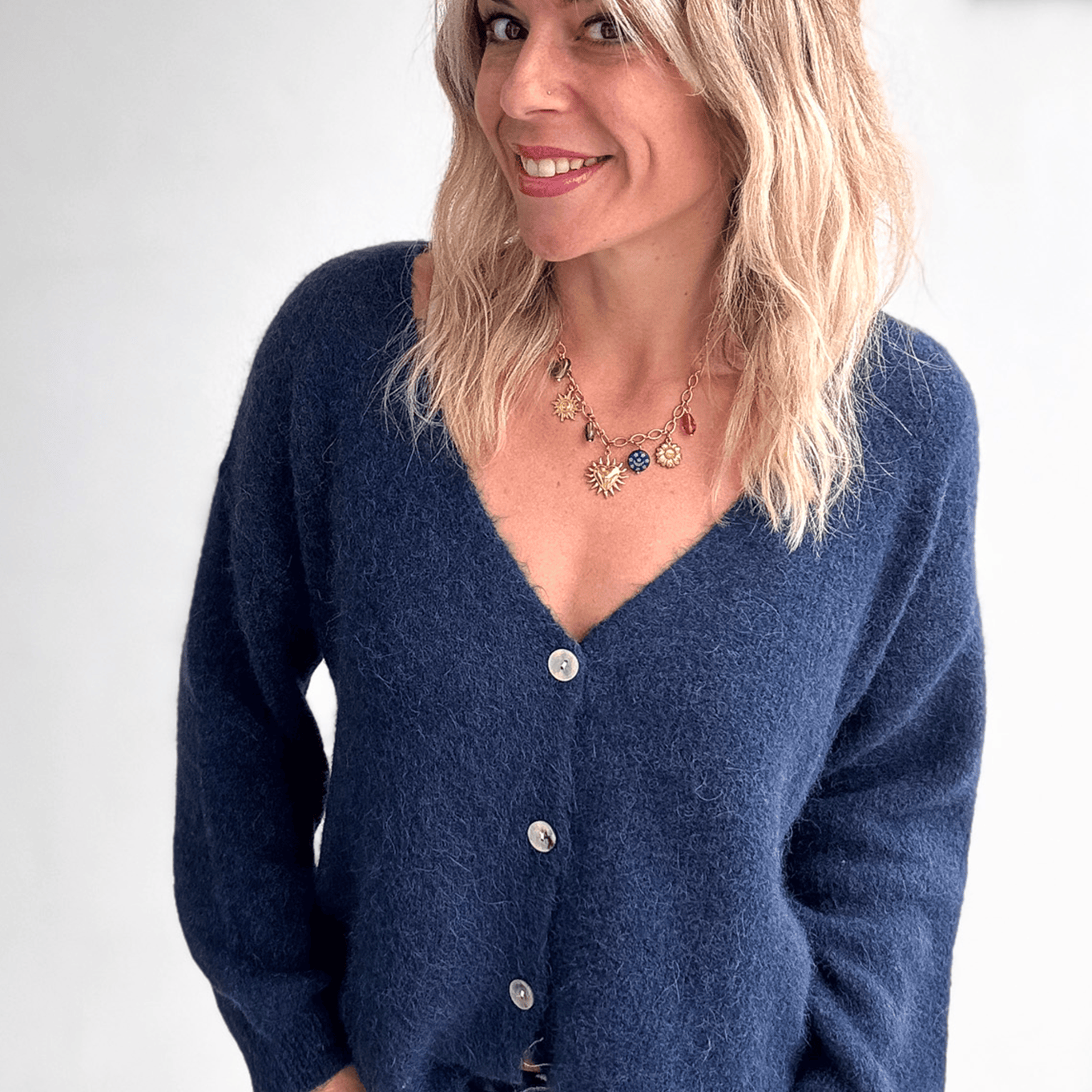 Le Gilet "Cocon" Baby Alpaga - Bleu Marine