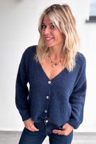 Le Gilet "Cocon" Baby Alpaga - Bleu Marine