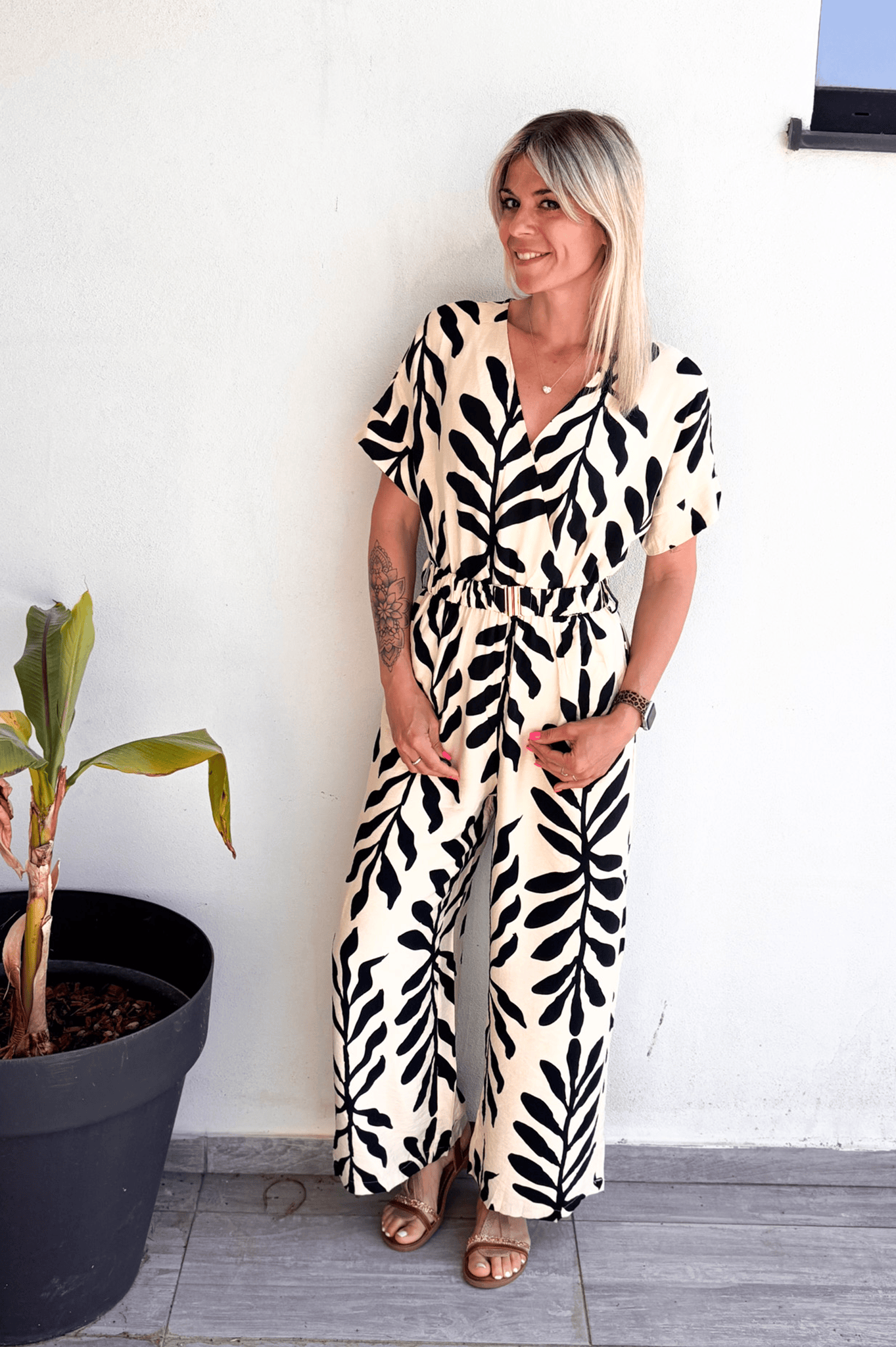 Combinaison pantalon écru