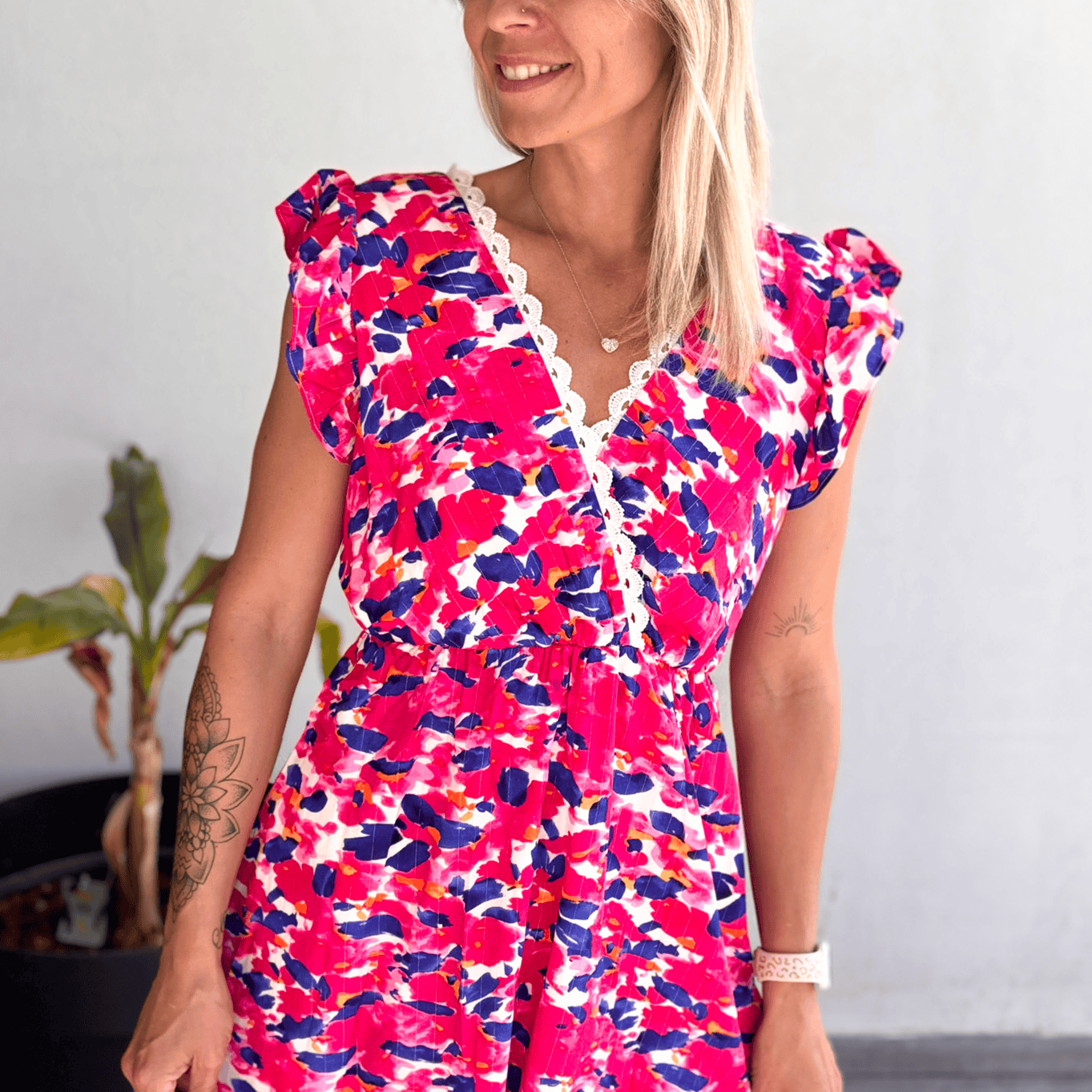 Robe courte fushia