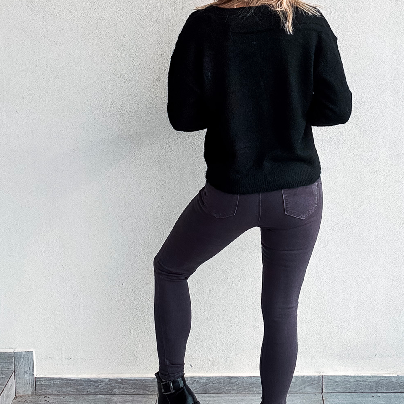 Jean Skinny Gris Anthracite Stretch Femme