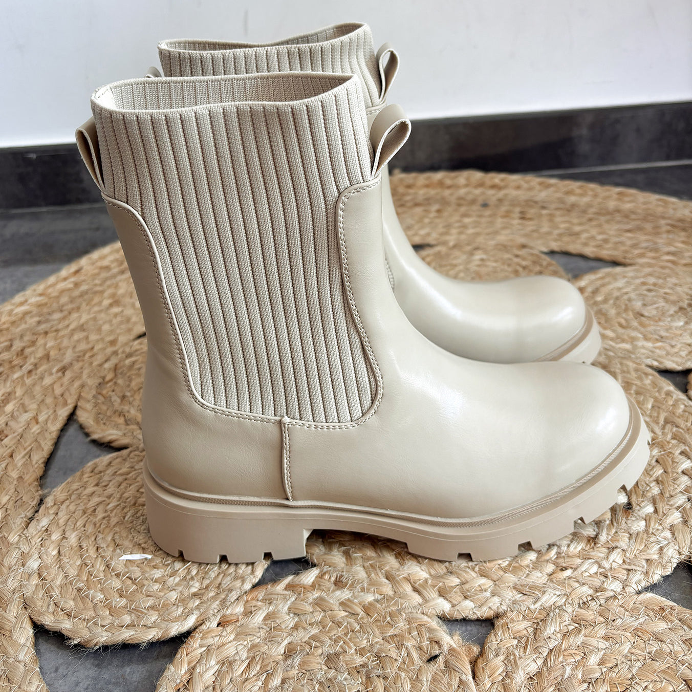 Bottines beige femme