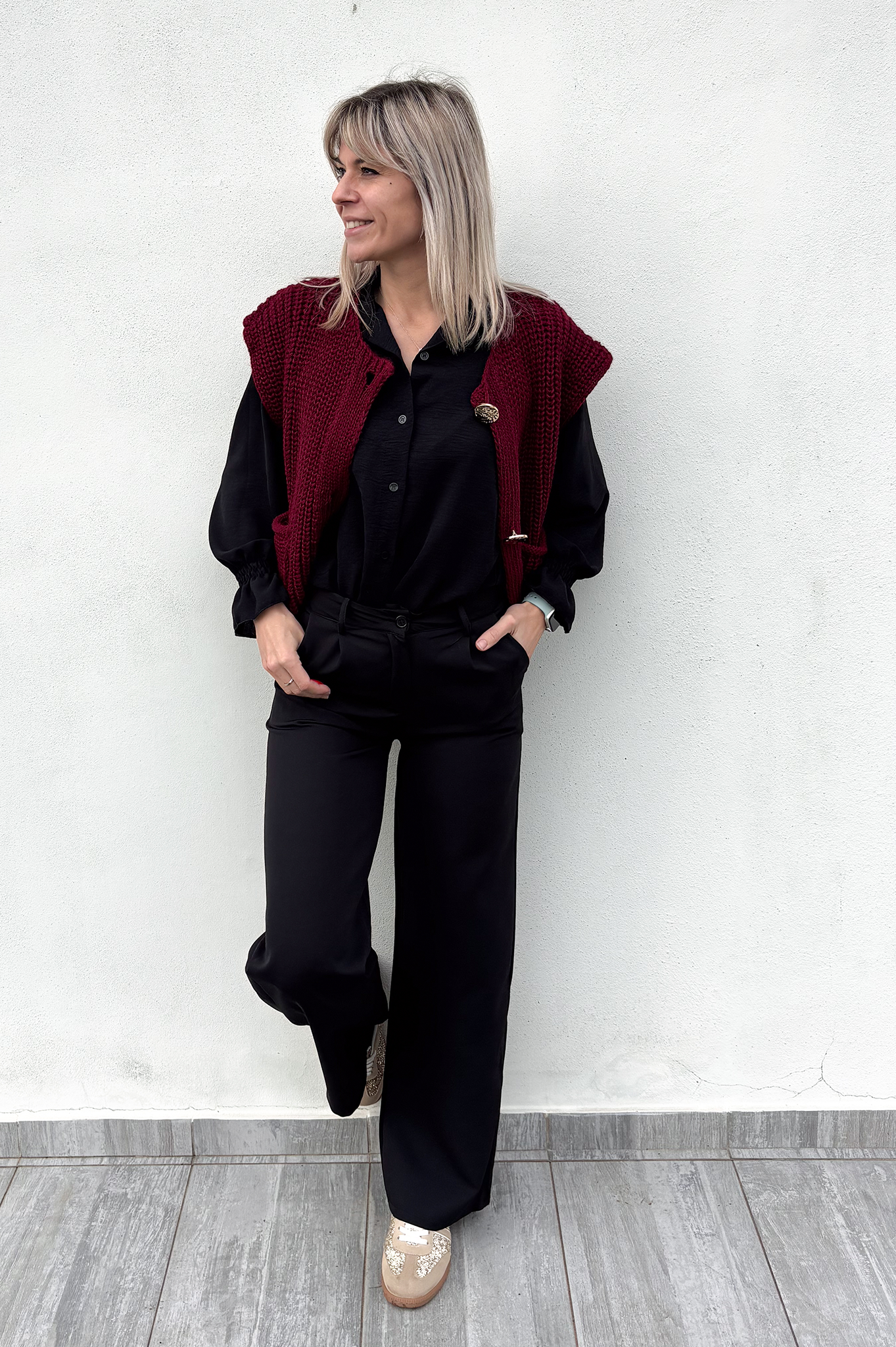 Pantalon fluide Wide leg noir la boutique de lydie