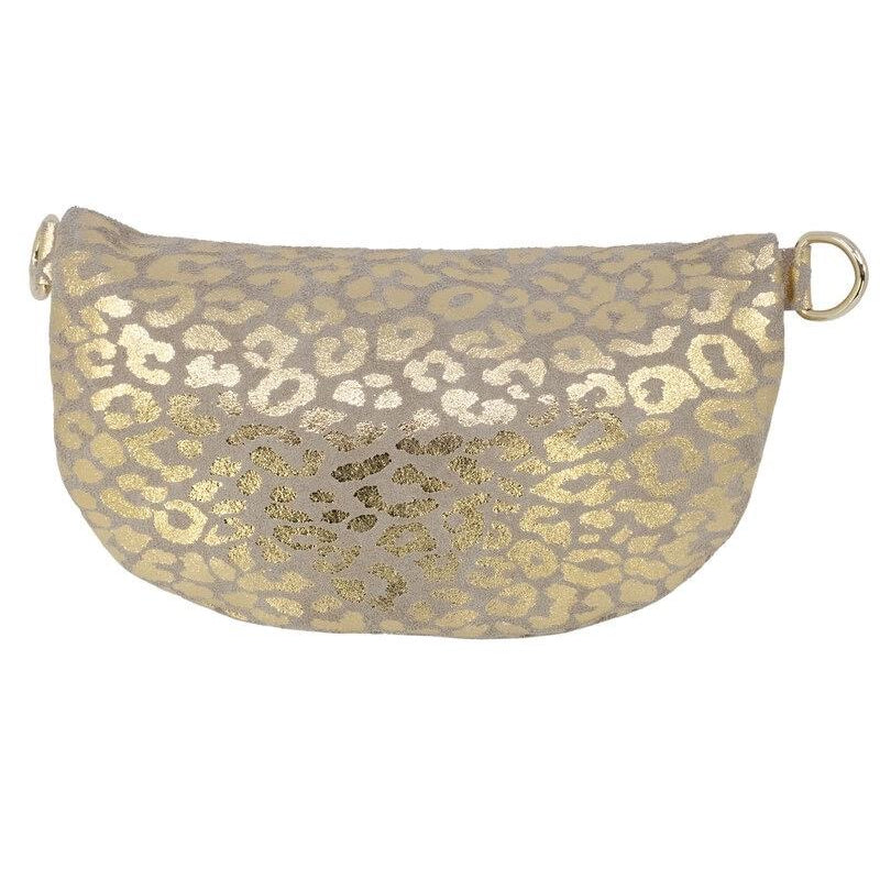 Sac banane en cuir daim impression léopard