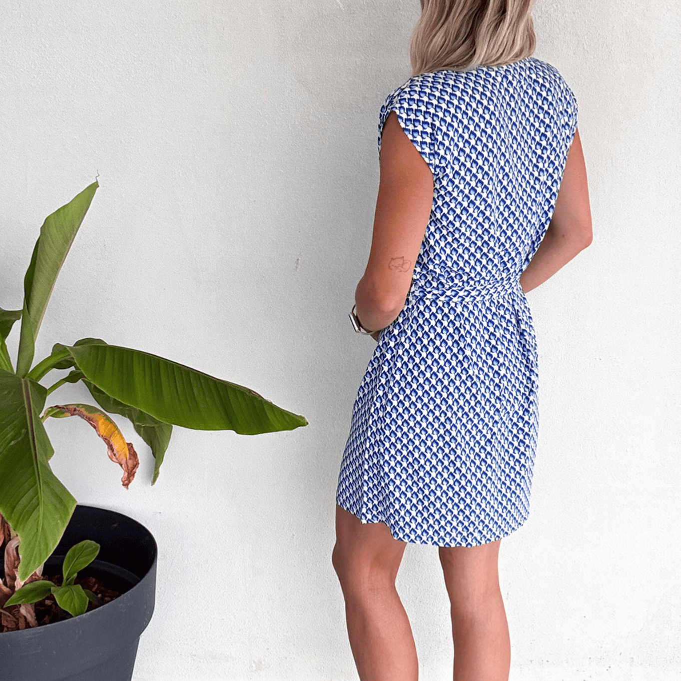 Robe droite fluide bleu