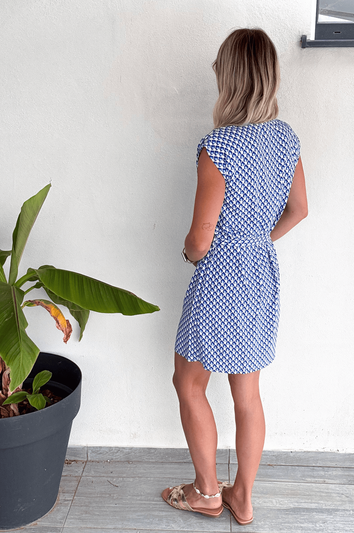 Robe droite fluide bleu