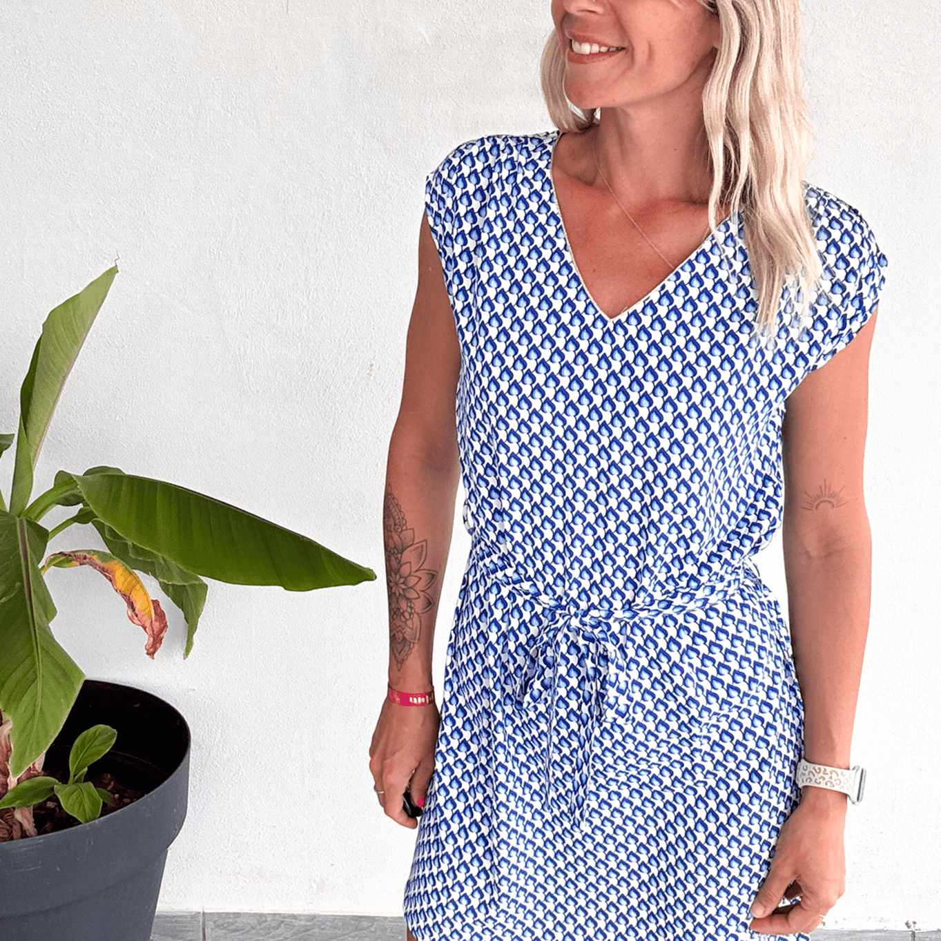 Robe droite fluide bleu