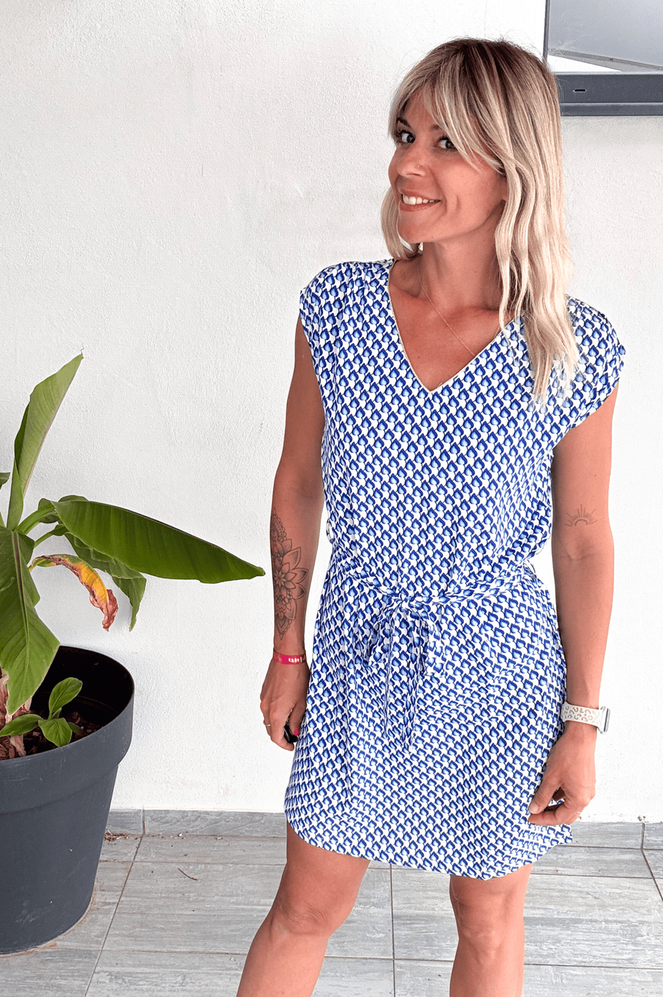 Robe droite fluide bleu