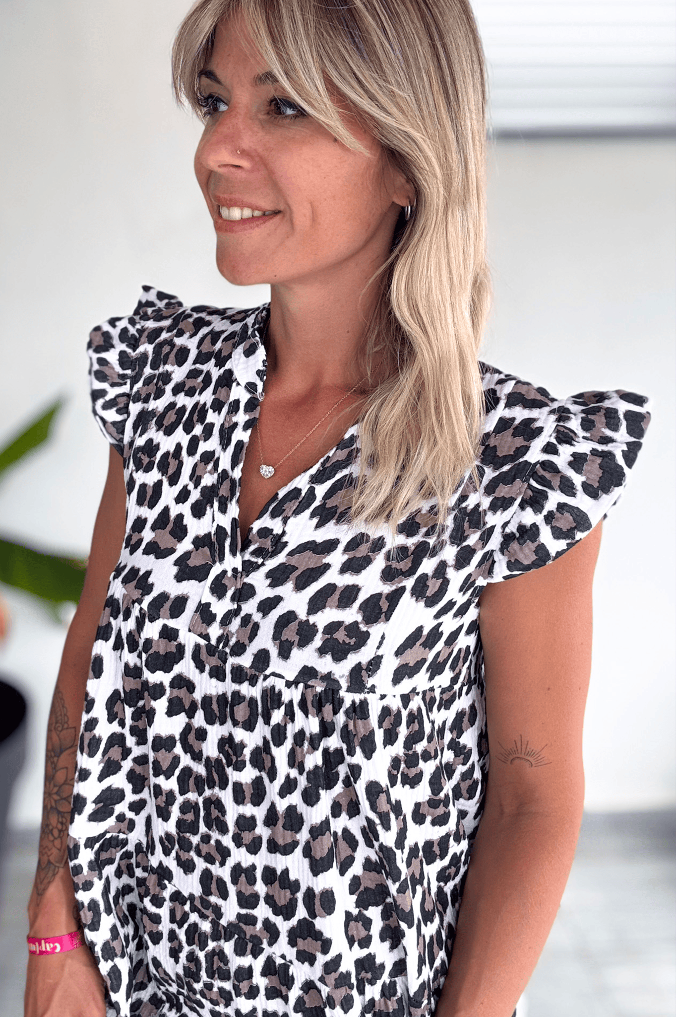 Robe ample motif léopard