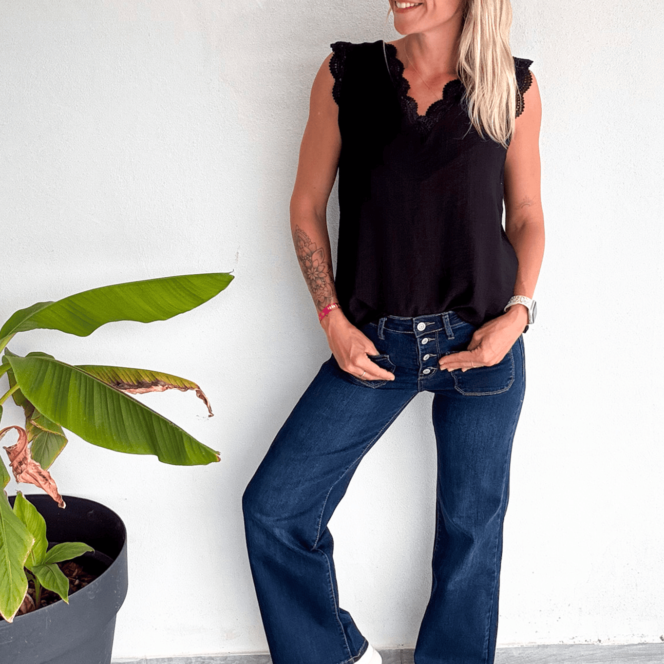 Jean flare évasé taille haute la boutique de lydie